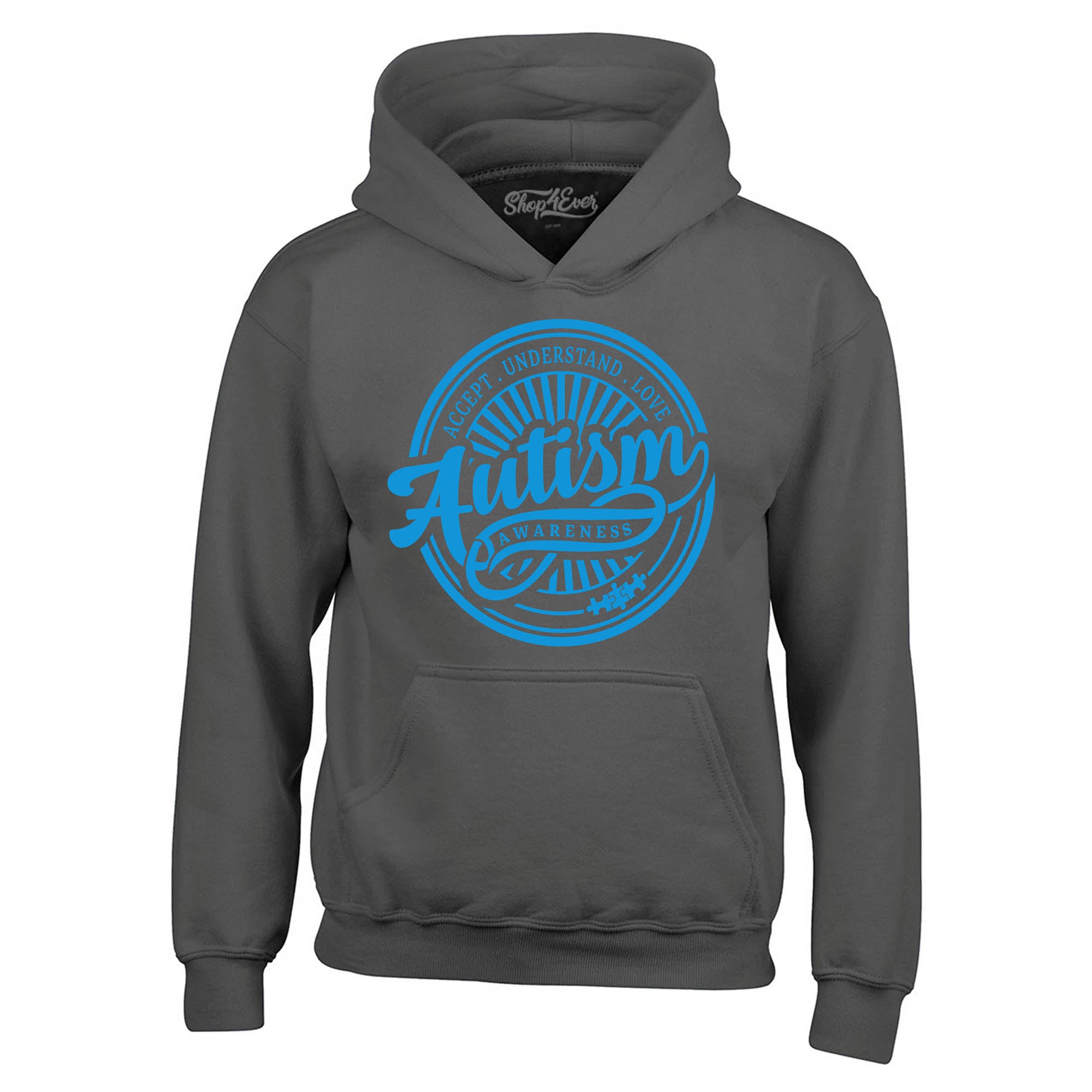 Autism Awareness Accept Understand Love Blue Circle Hoodie Sweatshirts
