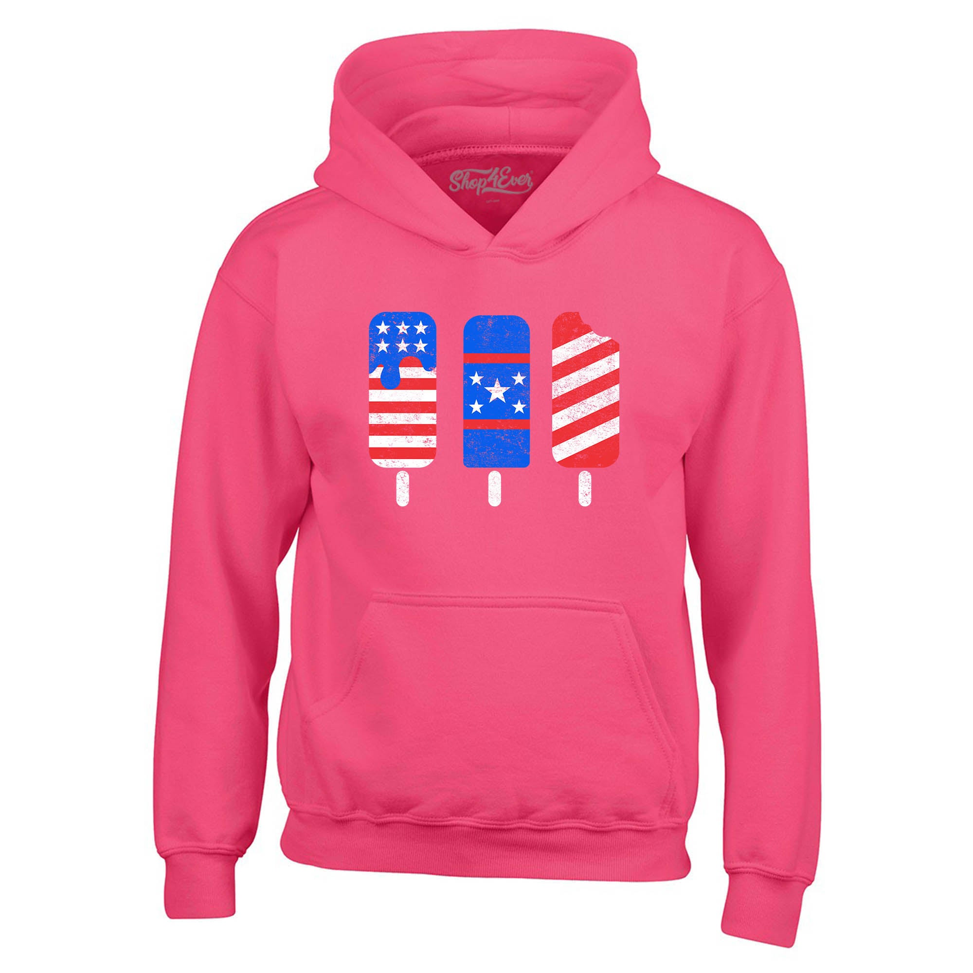 Patriotic Popsicles Ice Cream 4th of July Hoodie Sweatshirts