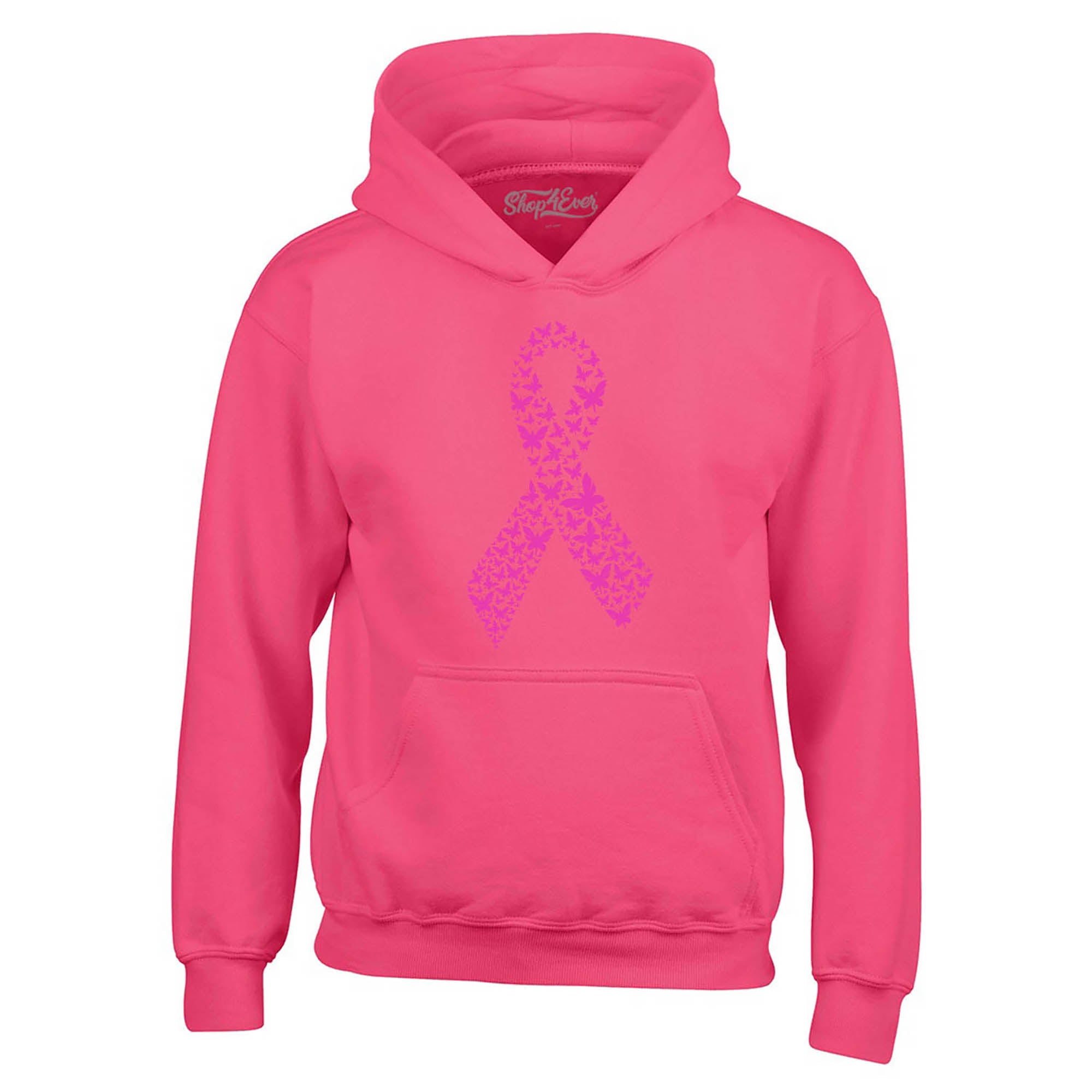 Pink Butterfly Ribbon Breast Cancer Awareness Hoodie Sweatshirts