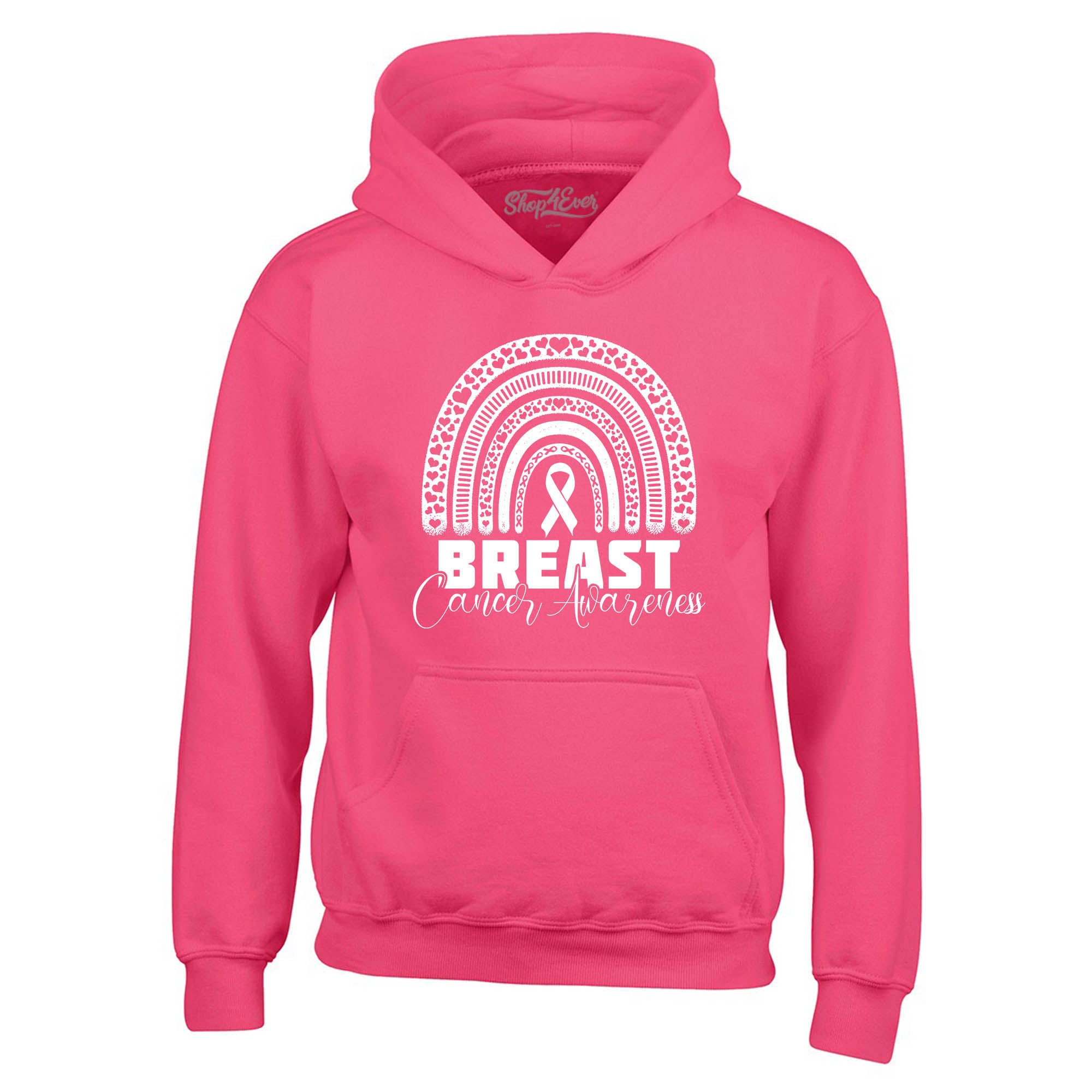 Breast Cancer Awareness Rainbow White Hoodie Sweatshirts