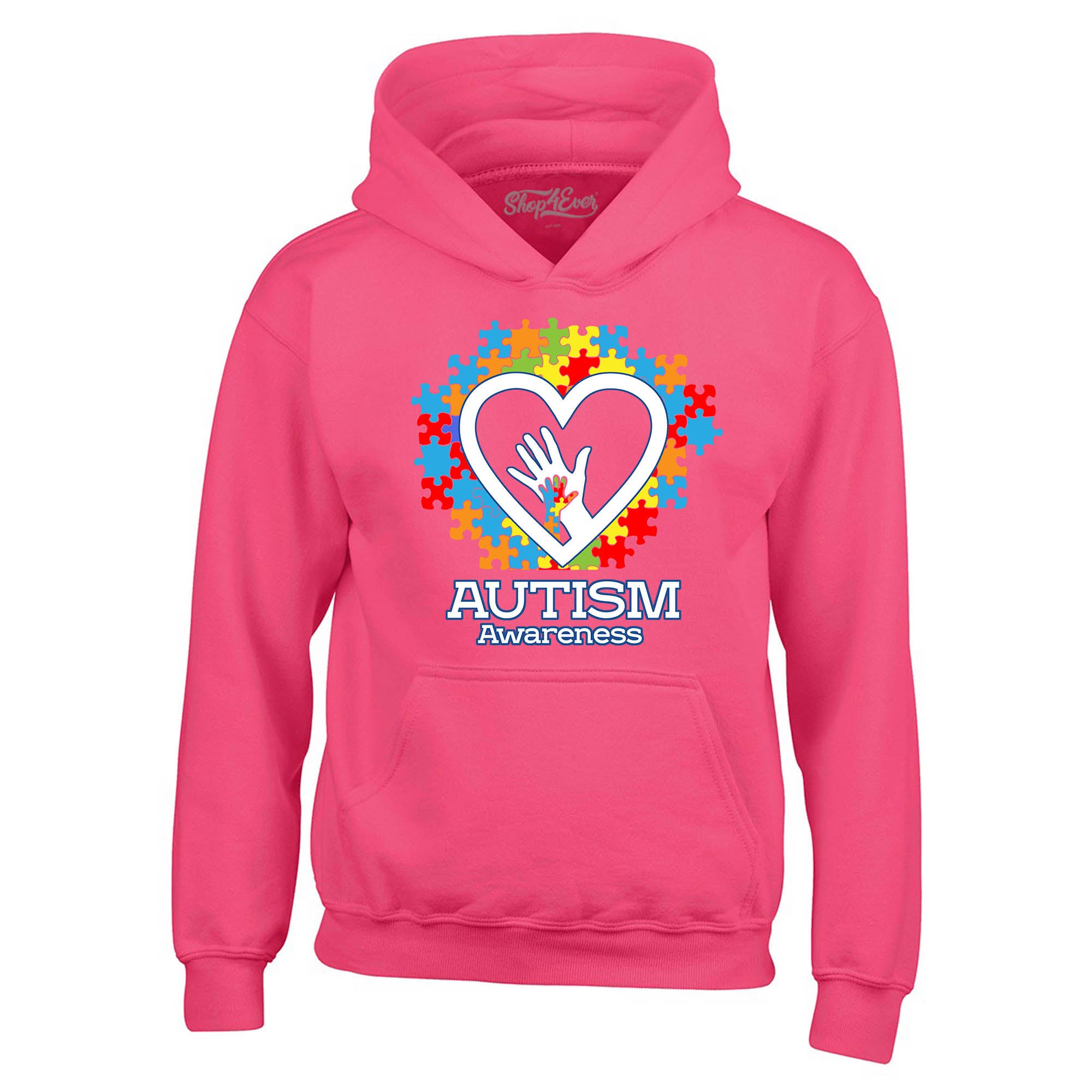 Autism Awareness Hands in Heart Hoodie Sweatshirts