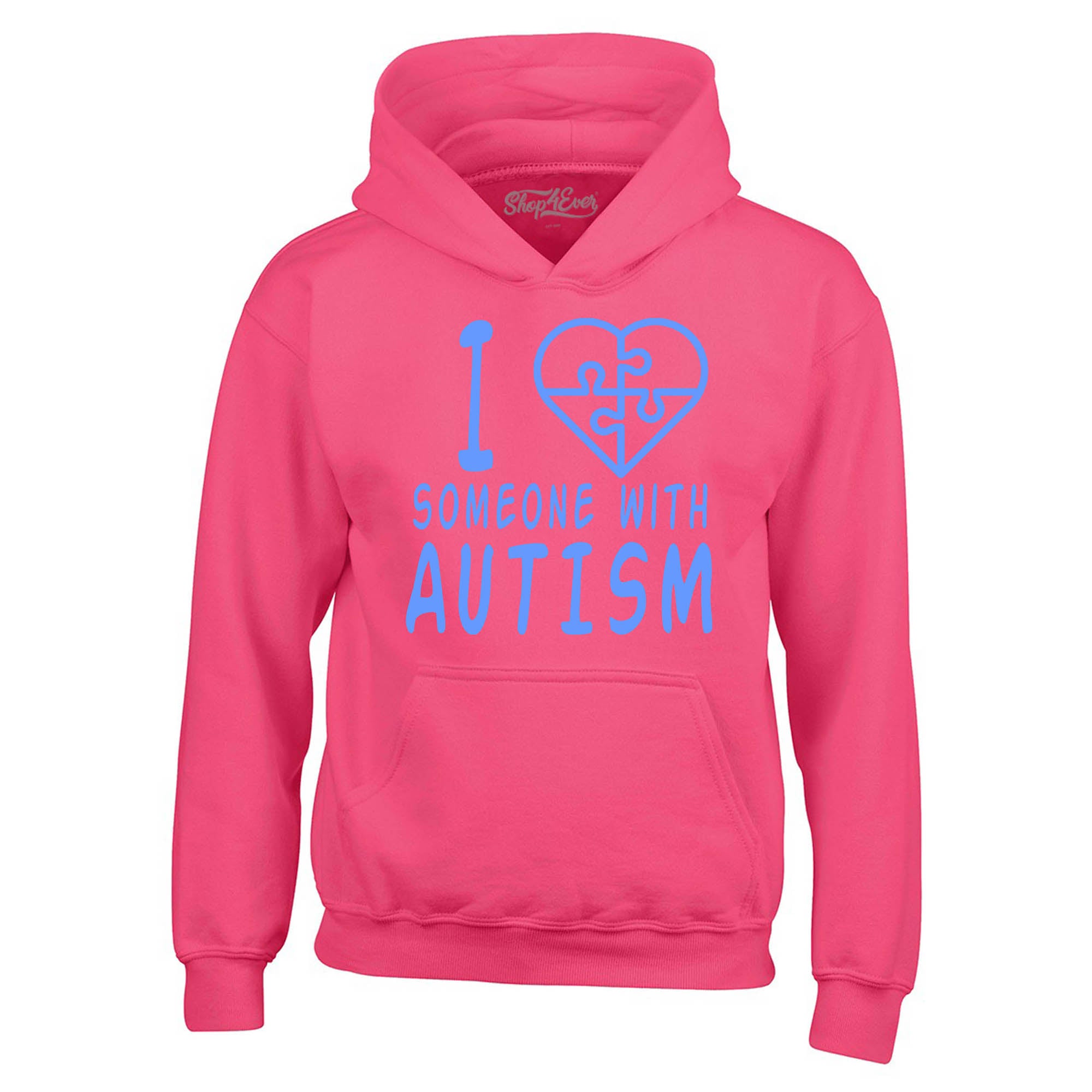 I Love Someone with Autism Blue Hoodies Autism Awareness Sweatshirts