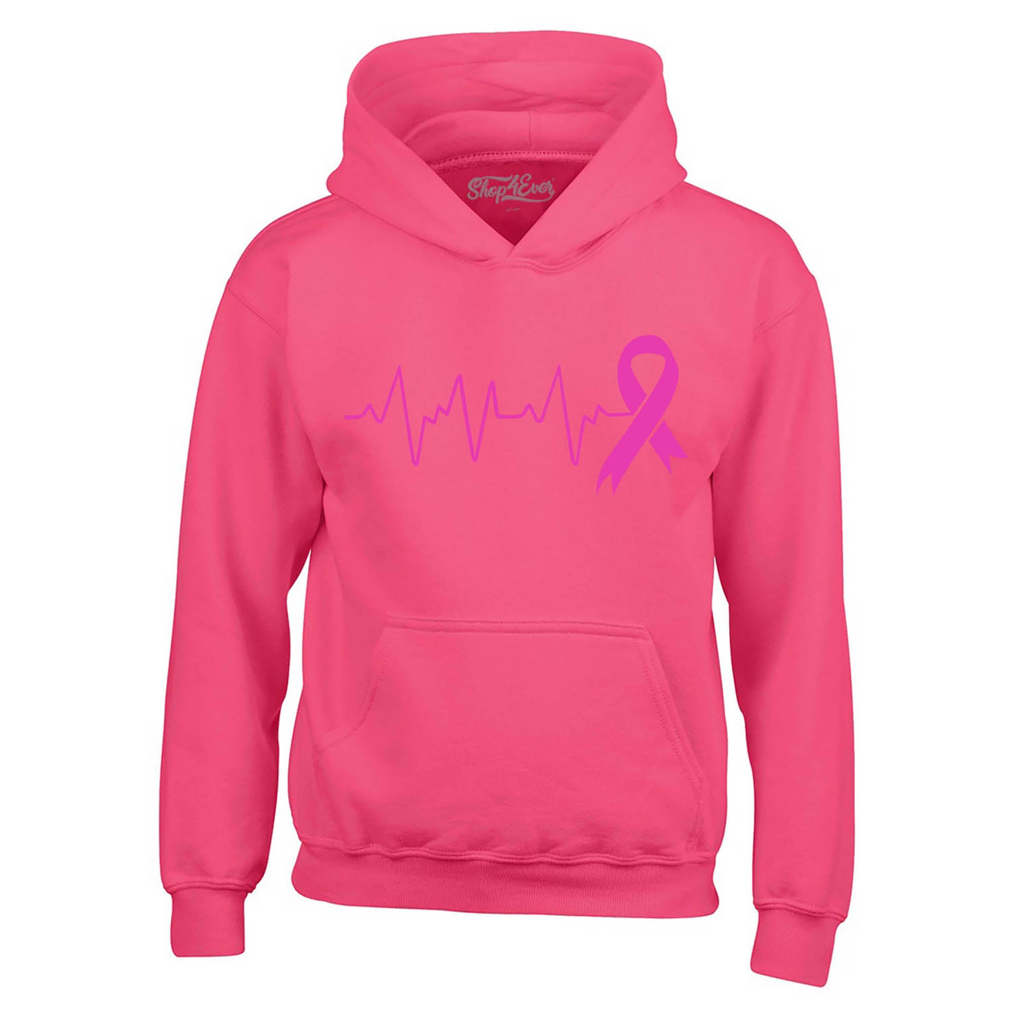 Heartbeat Pink Ribbon Breast Cancer Awareness Hoodie Sweatshirts