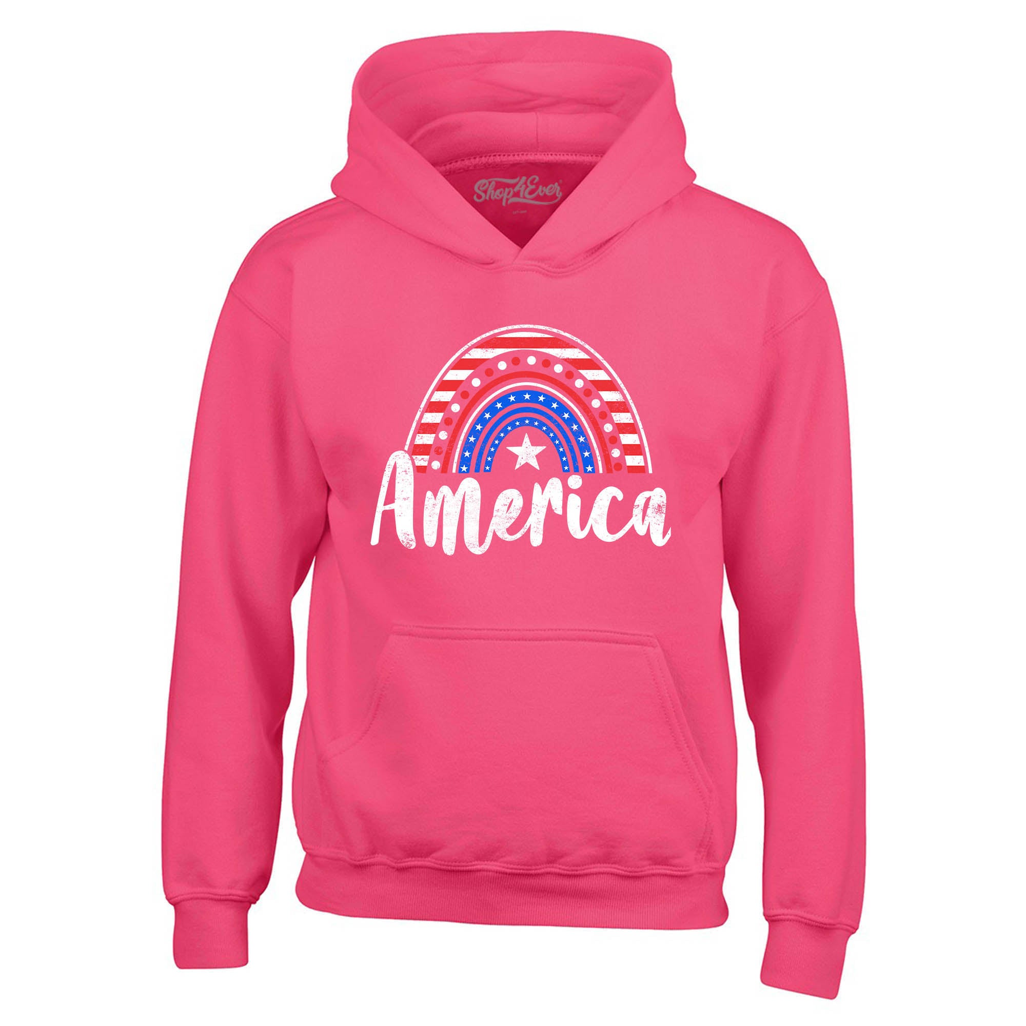 America Patriotic Rainbow 4th of July Hoodie Sweatshirts