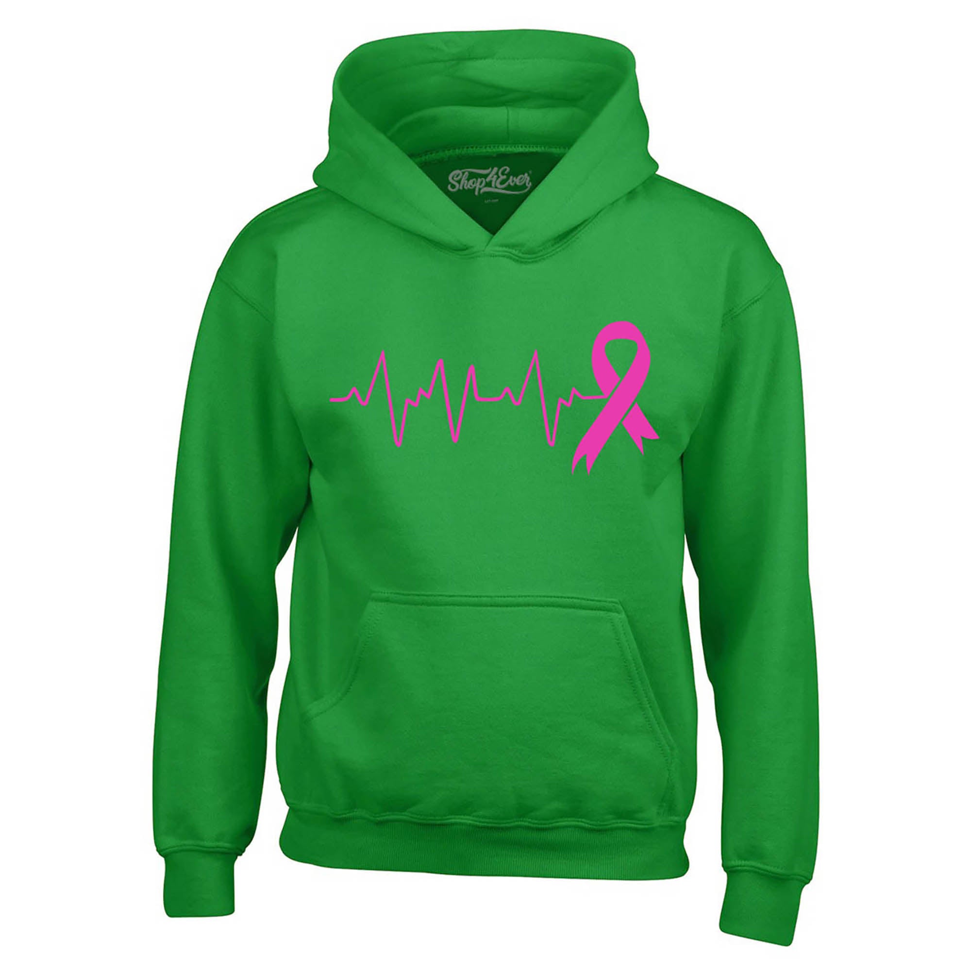Heartbeat Pink Ribbon Breast Cancer Awareness Hoodie Sweatshirts