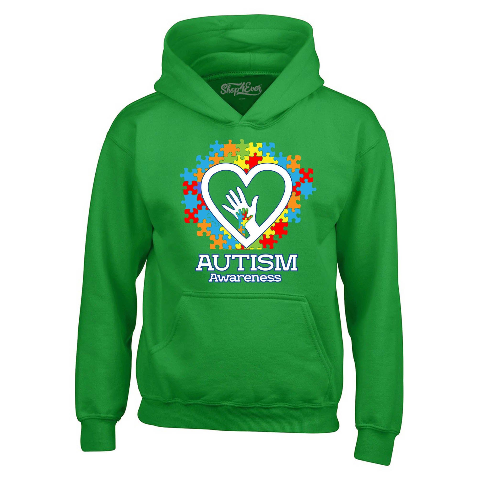 Autism Awareness Hands in Heart Hoodie Sweatshirts