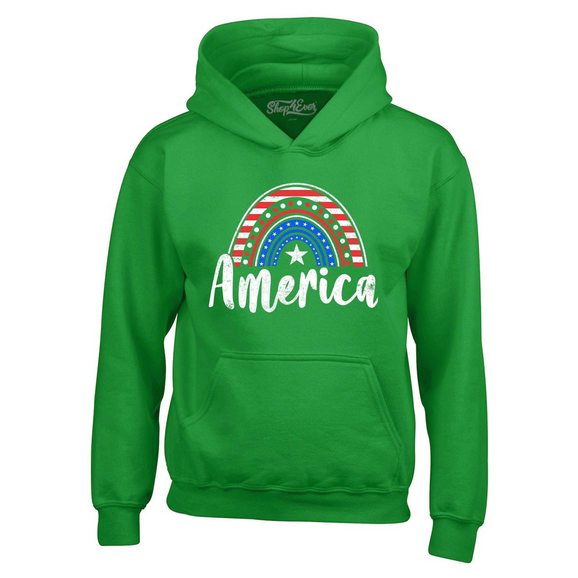 America Patriotic Rainbow 4th of July Hoodie Sweatshirts