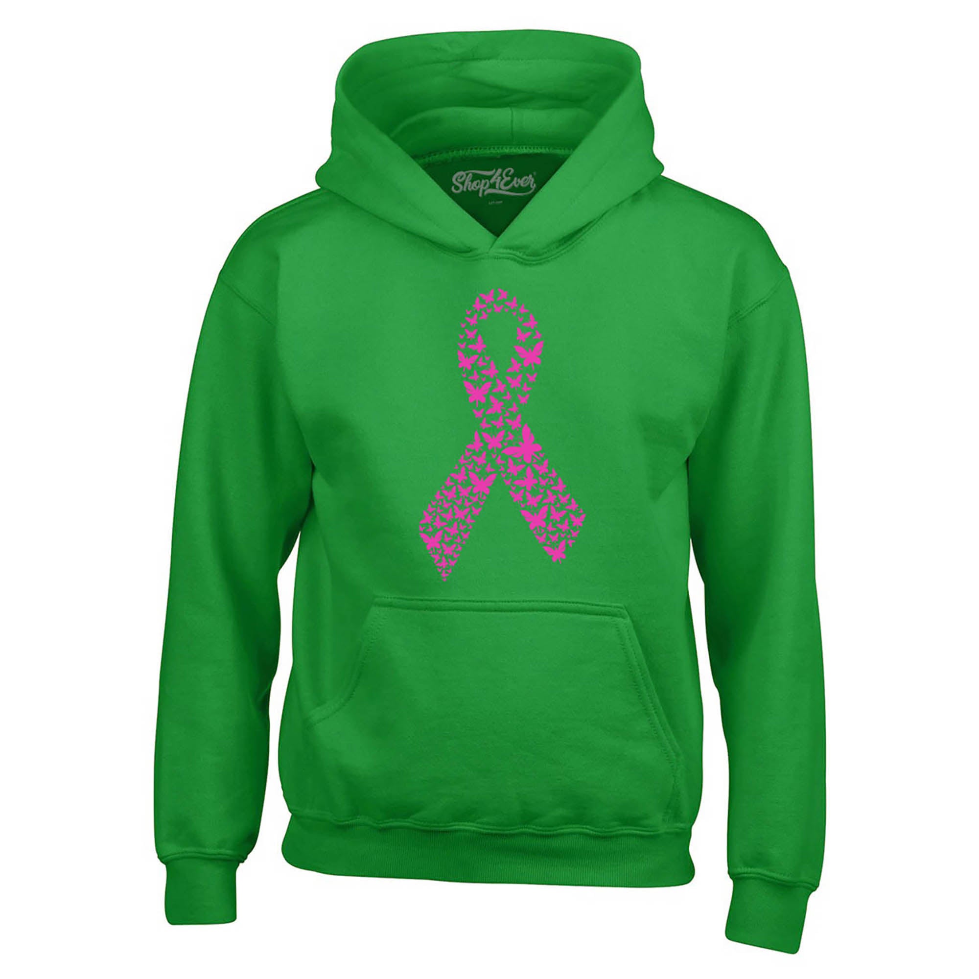 Pink Butterfly Ribbon Breast Cancer Awareness Hoodie Sweatshirts