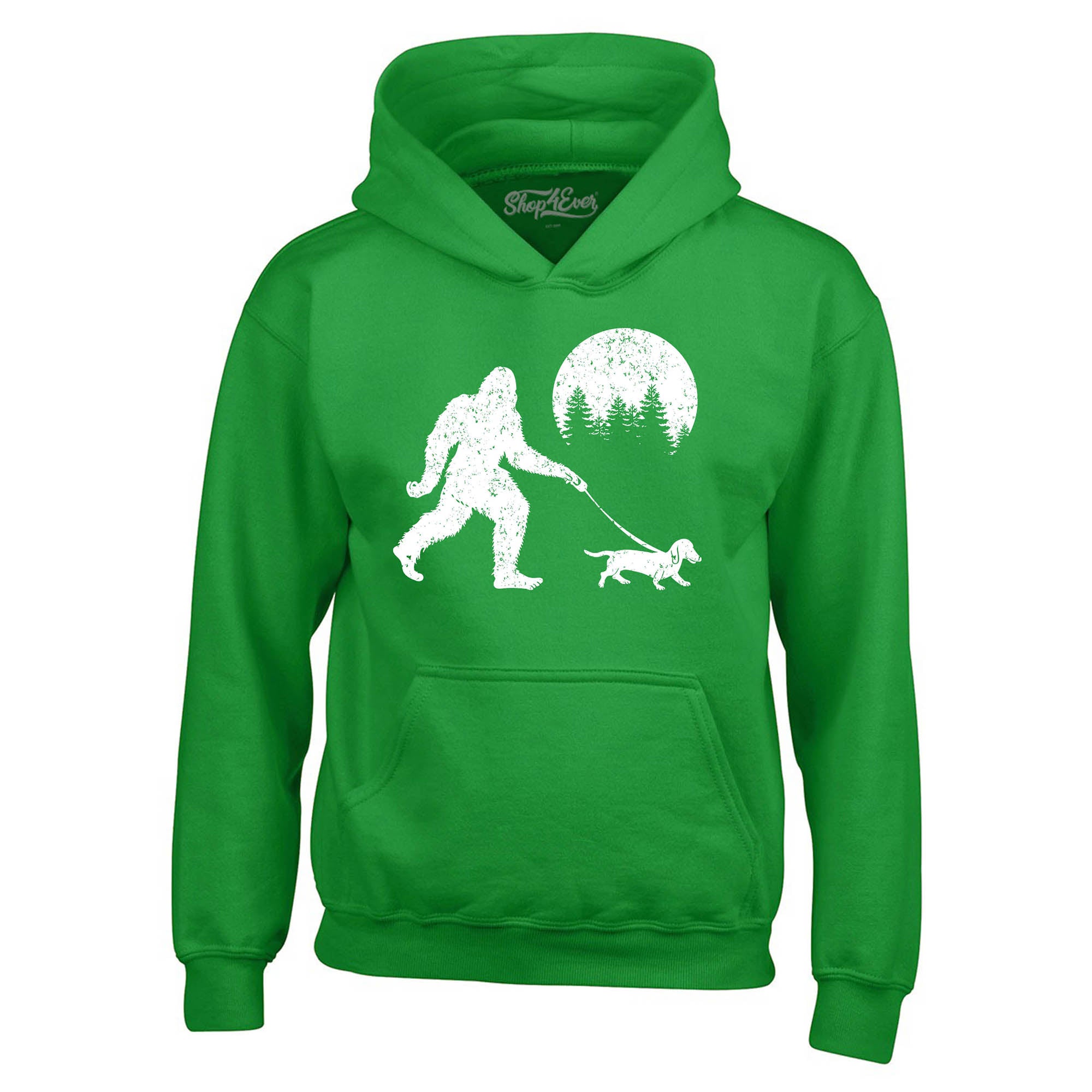 Bigfoot Walking Wiener Dog Funny Sasquatch Dachshund Hoodie Sweatshirts