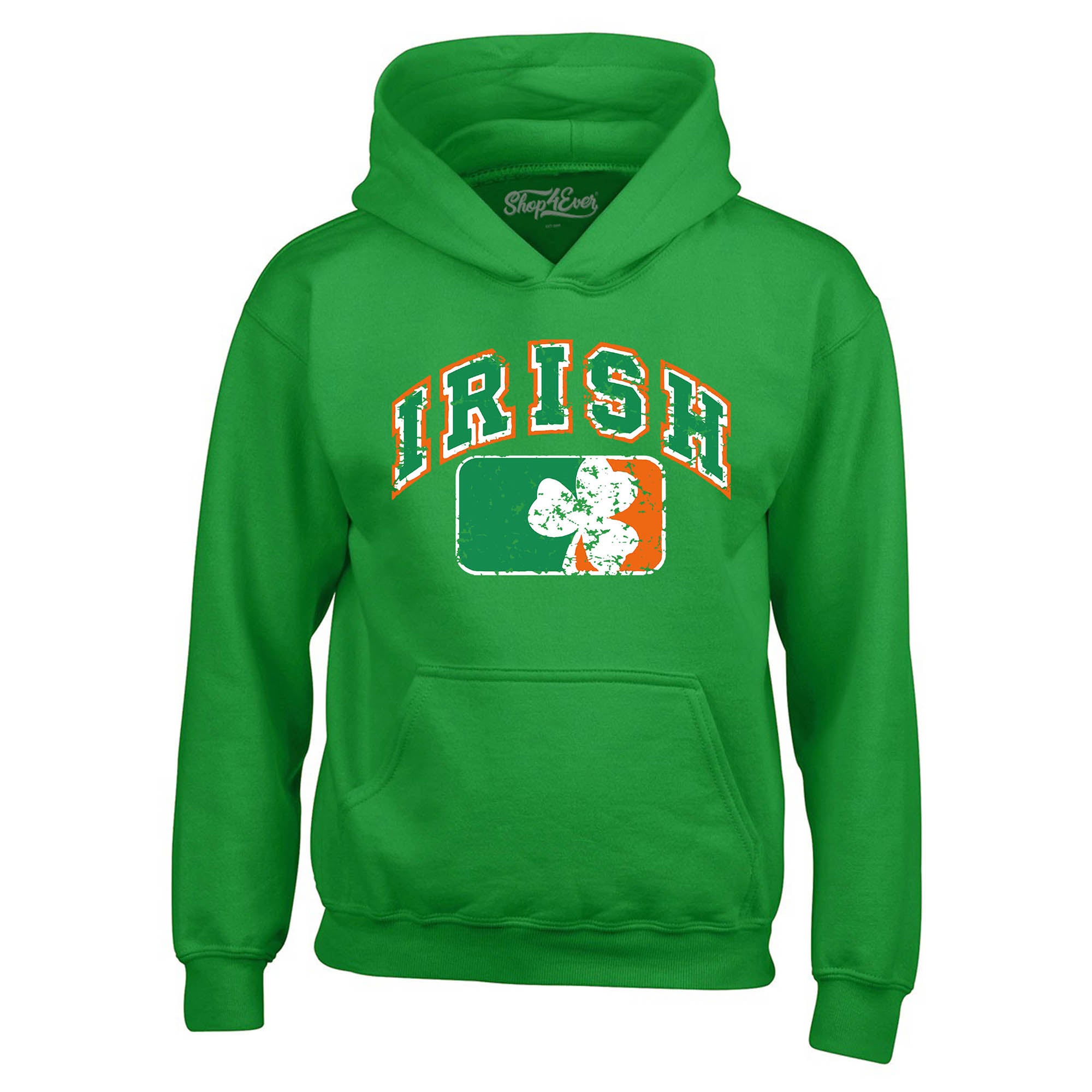 Vintage Irish Flag Shamrock Hoodies Saint Patrick's Day Sweatshirts