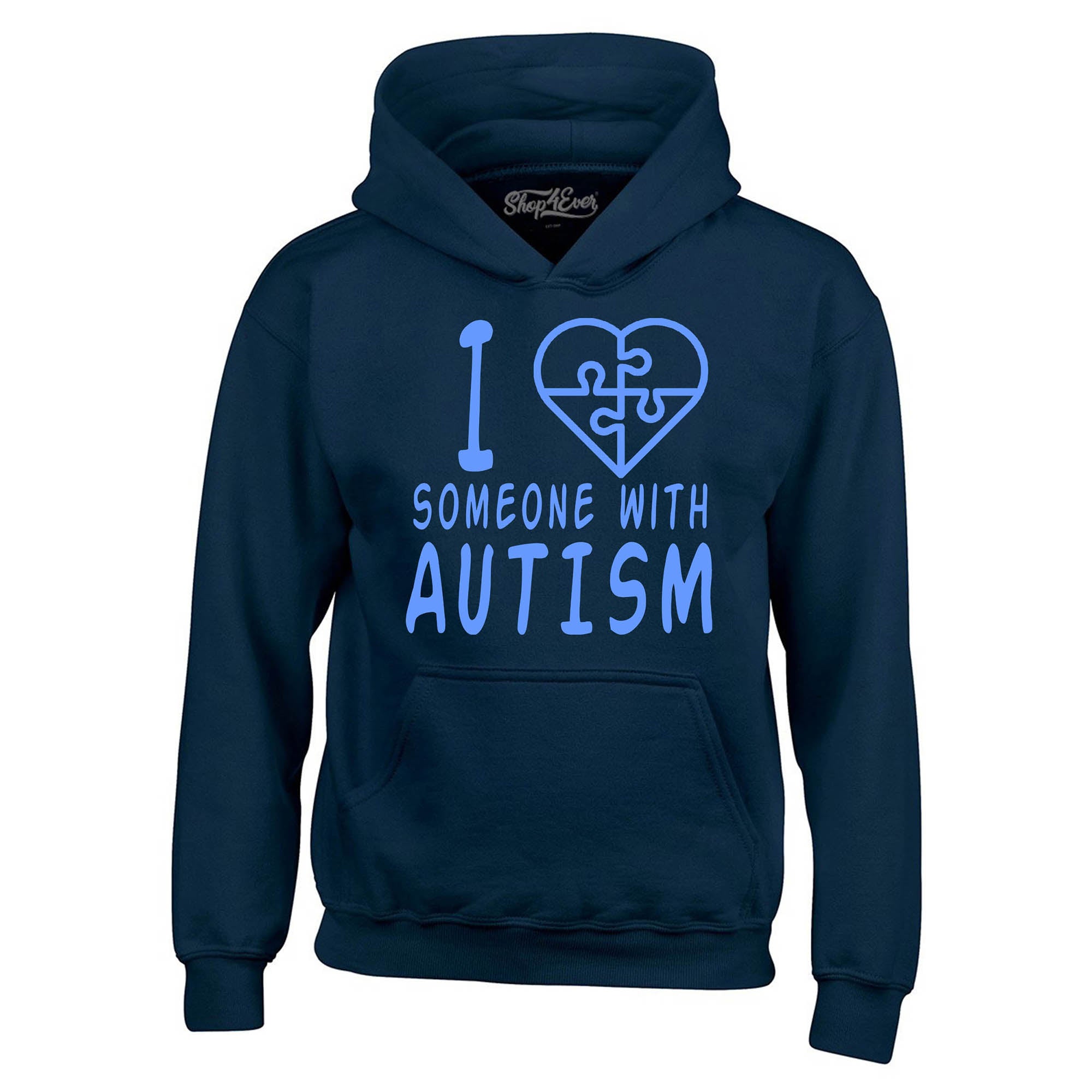 I Love Someone with Autism Blue Hoodies Autism Awareness Sweatshirts