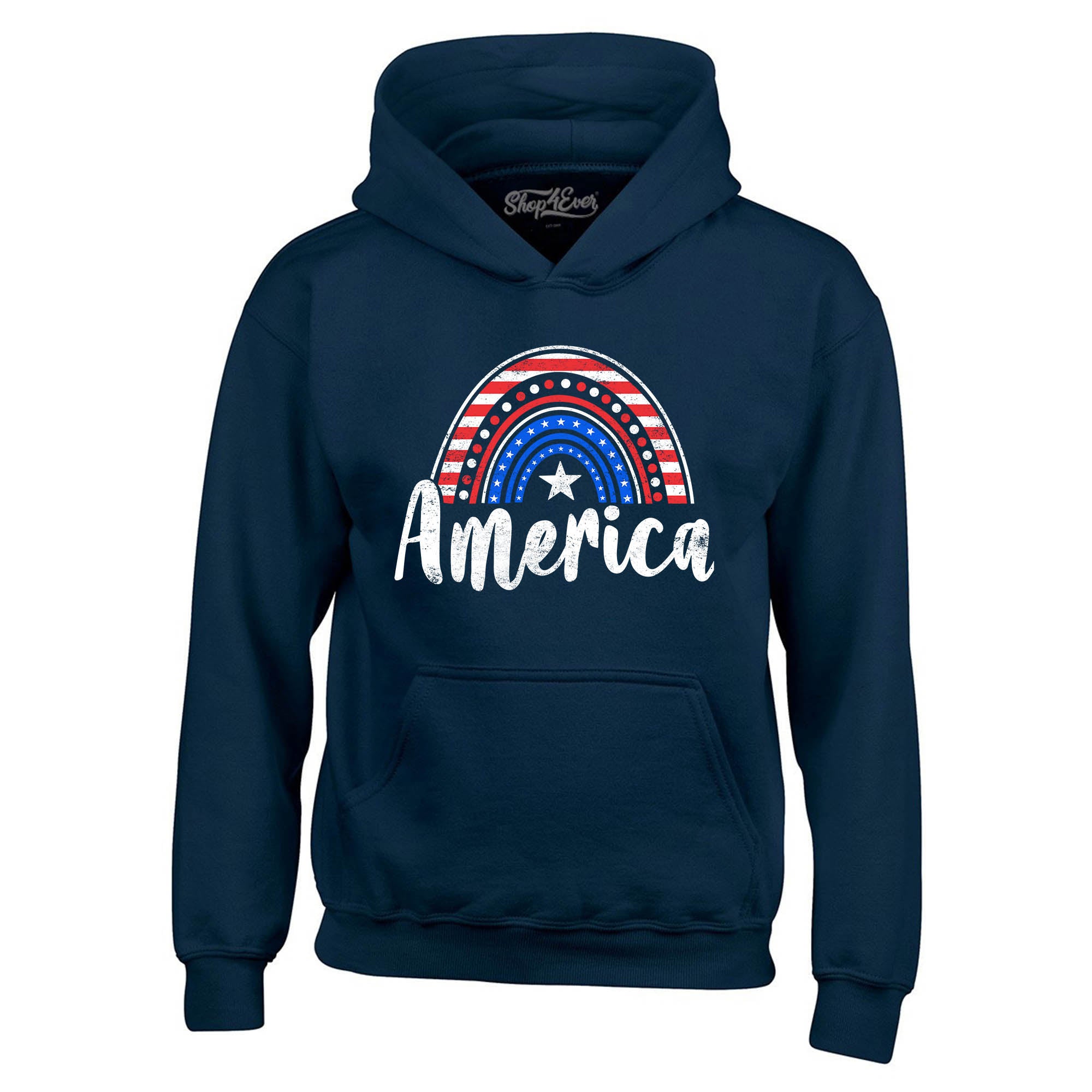 America Patriotic Rainbow 4th of July Hoodie Sweatshirts