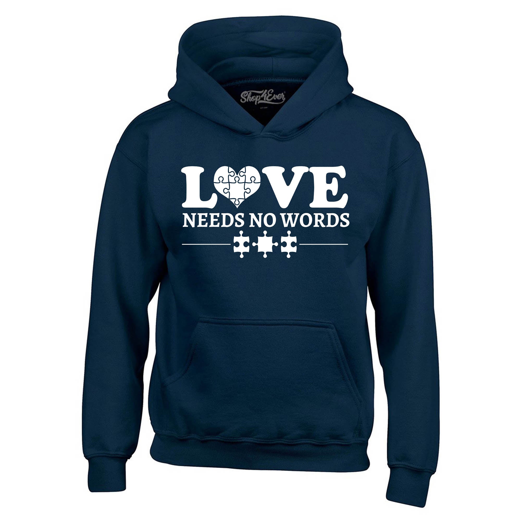 Love Needs No Words Autism Awareness Hoodie Sweatshirts