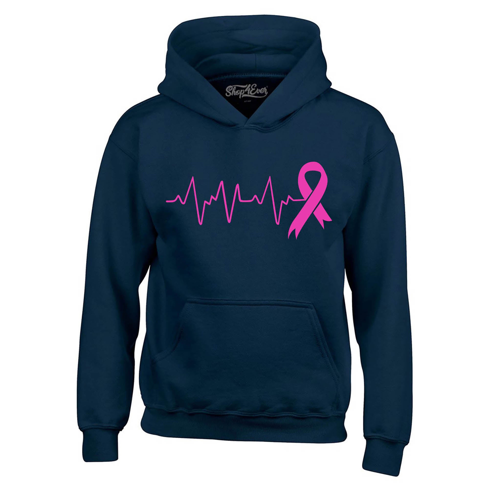 Heartbeat Pink Ribbon Breast Cancer Awareness Hoodie Sweatshirts