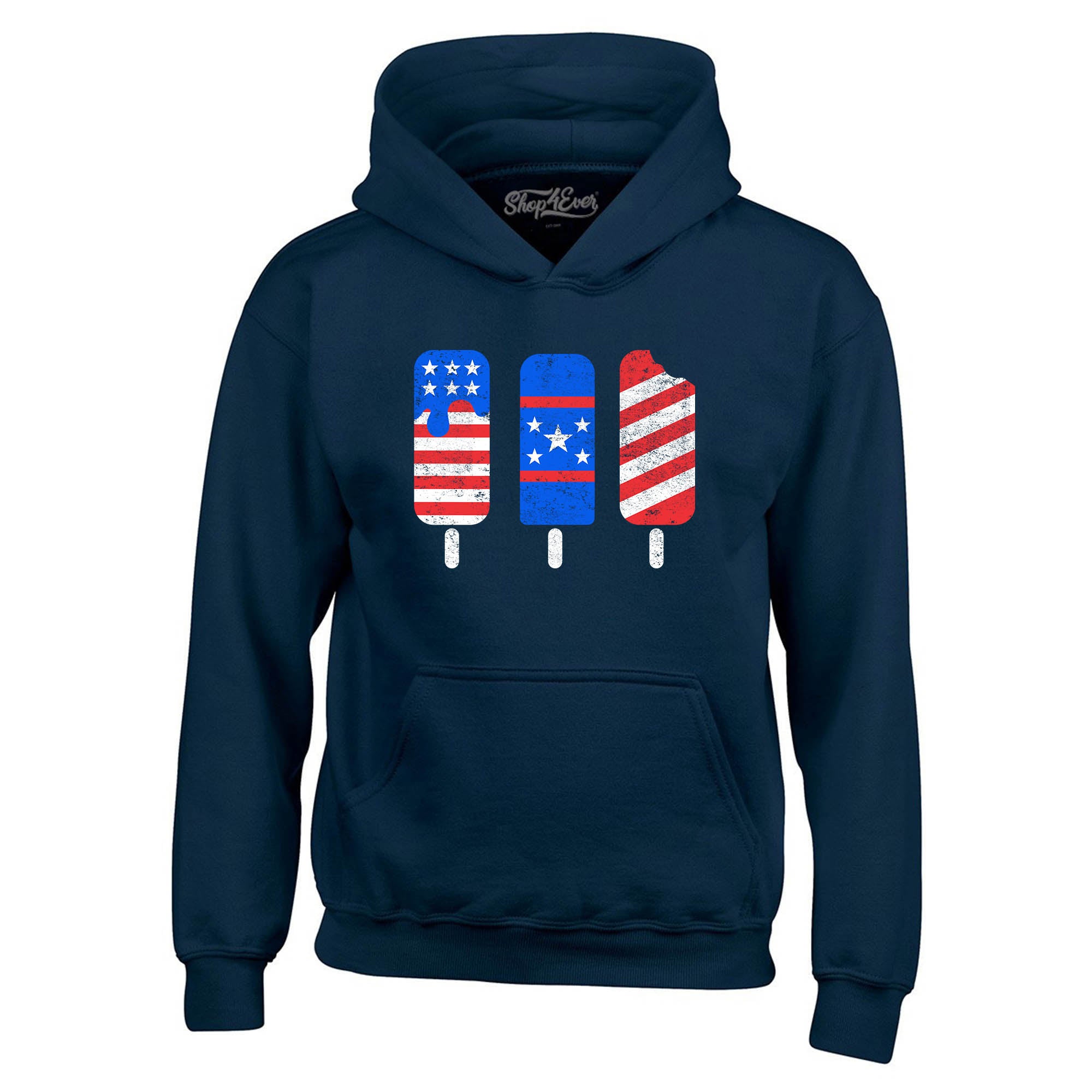 Patriotic Popsicles Ice Cream 4th of July Hoodie Sweatshirts