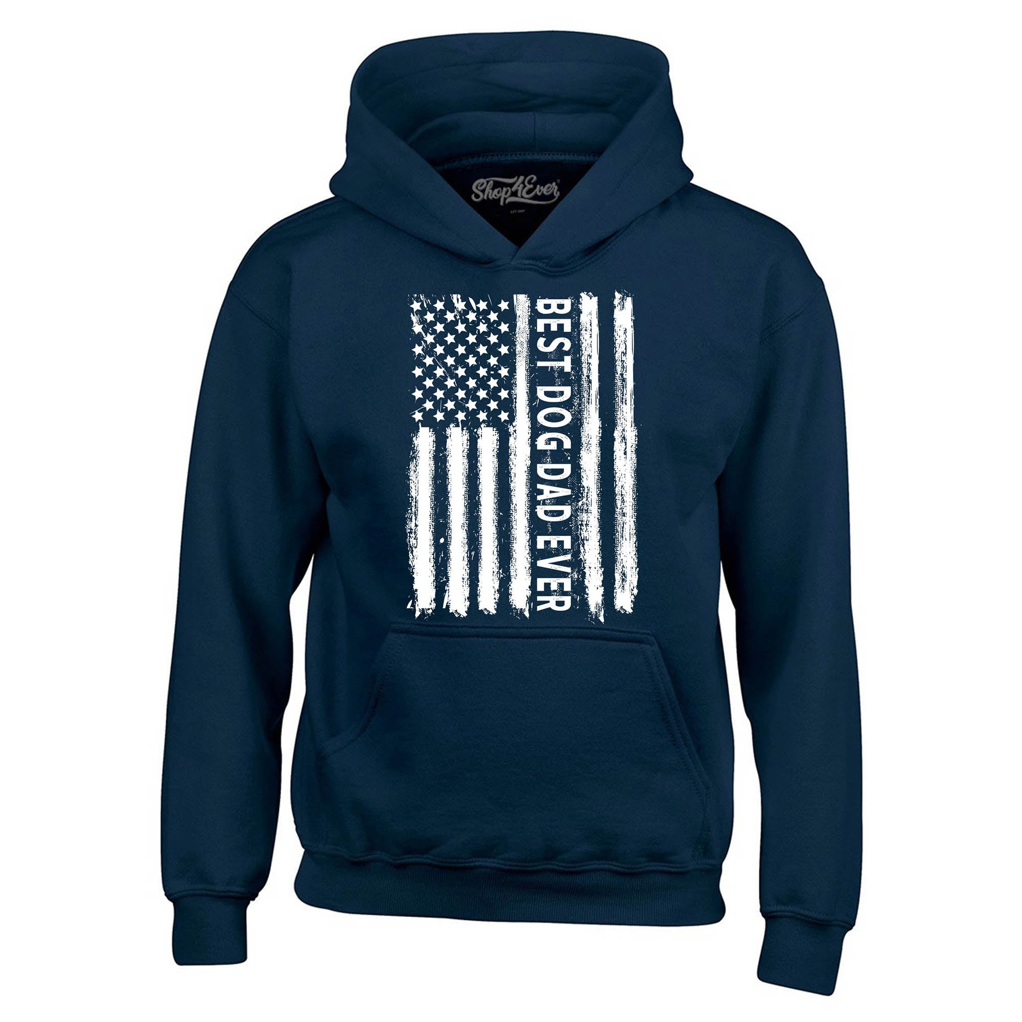 Best Dog Dad Ever American Flag Patriotic Hoodie Sweatshirts