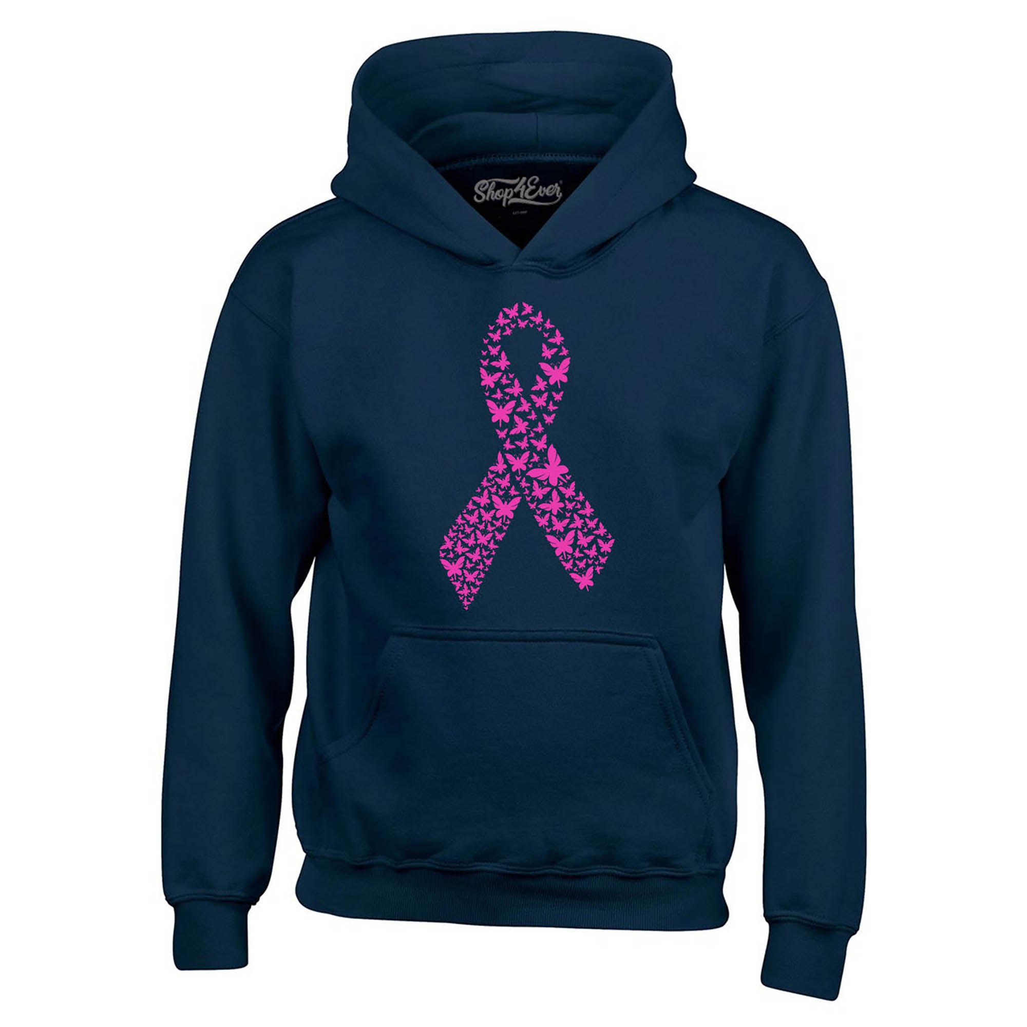 Pink Butterfly Ribbon Breast Cancer Awareness Hoodie Sweatshirts