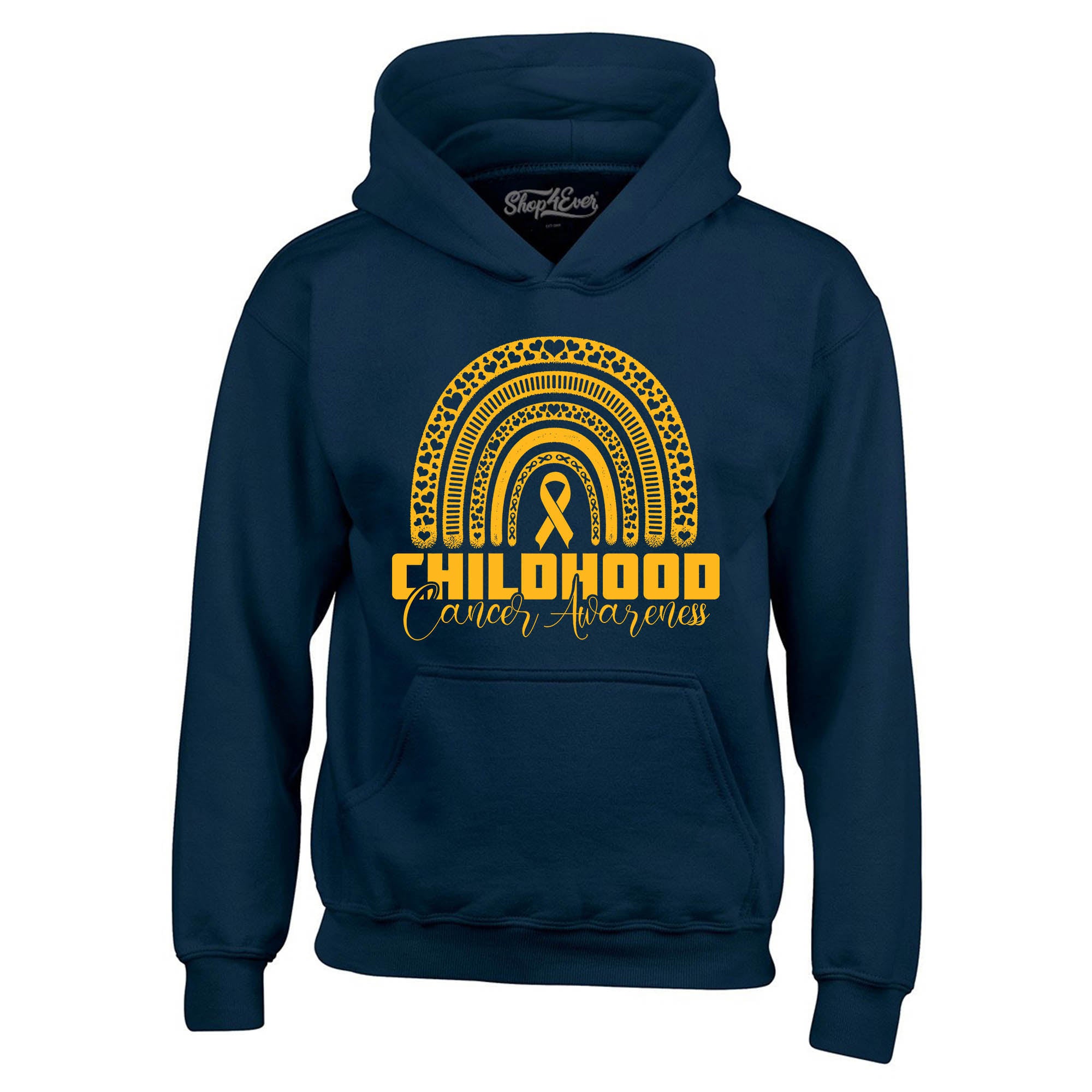 Childhood Cancer Awareness Gold Rainbow Hoodie Sweatshirts