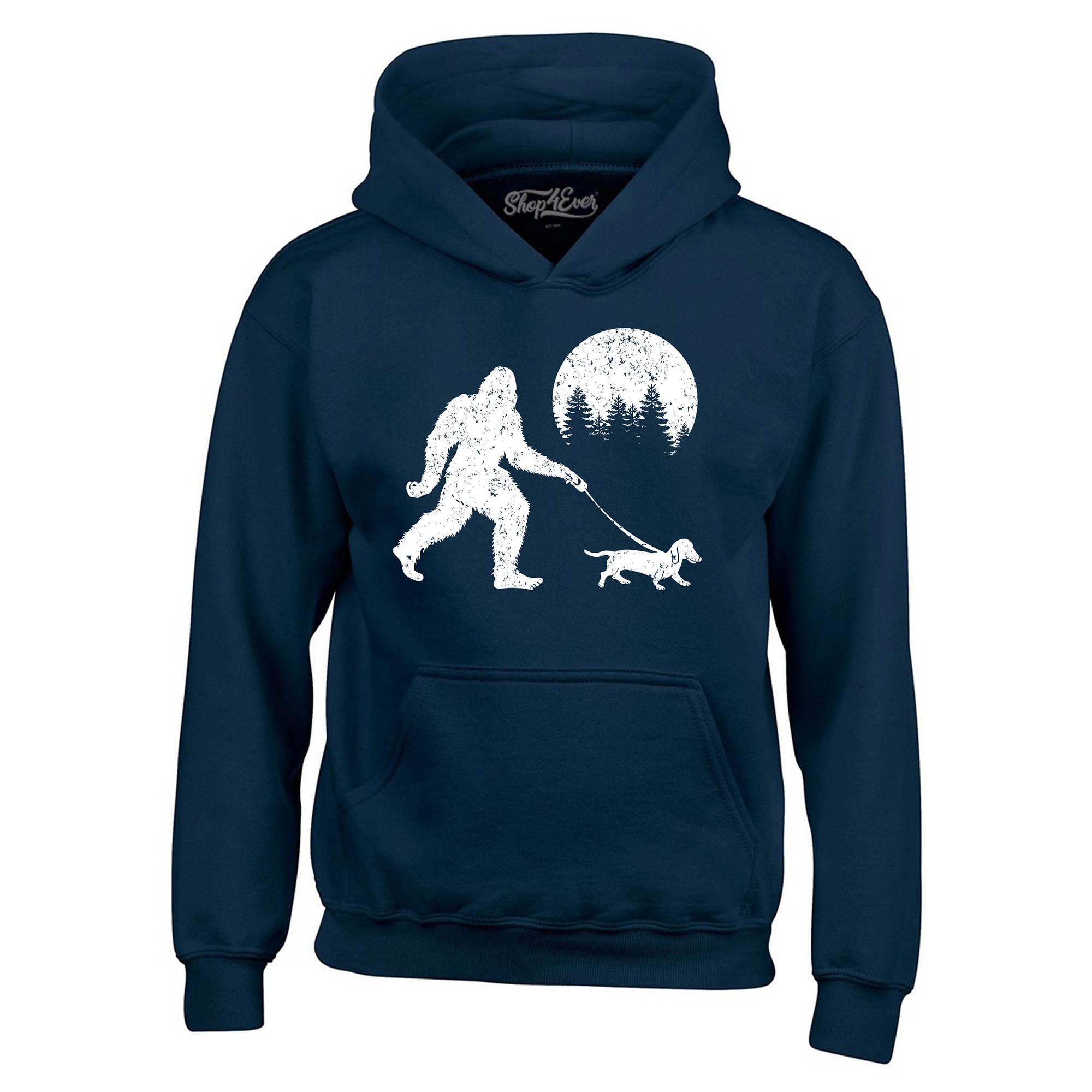 Bigfoot Walking Wiener Dog Funny Sasquatch Dachshund Hoodie Sweatshirts