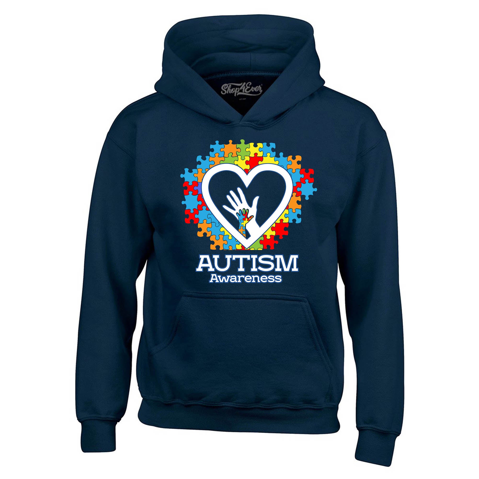 Autism Awareness Hands in Heart Hoodie Sweatshirts