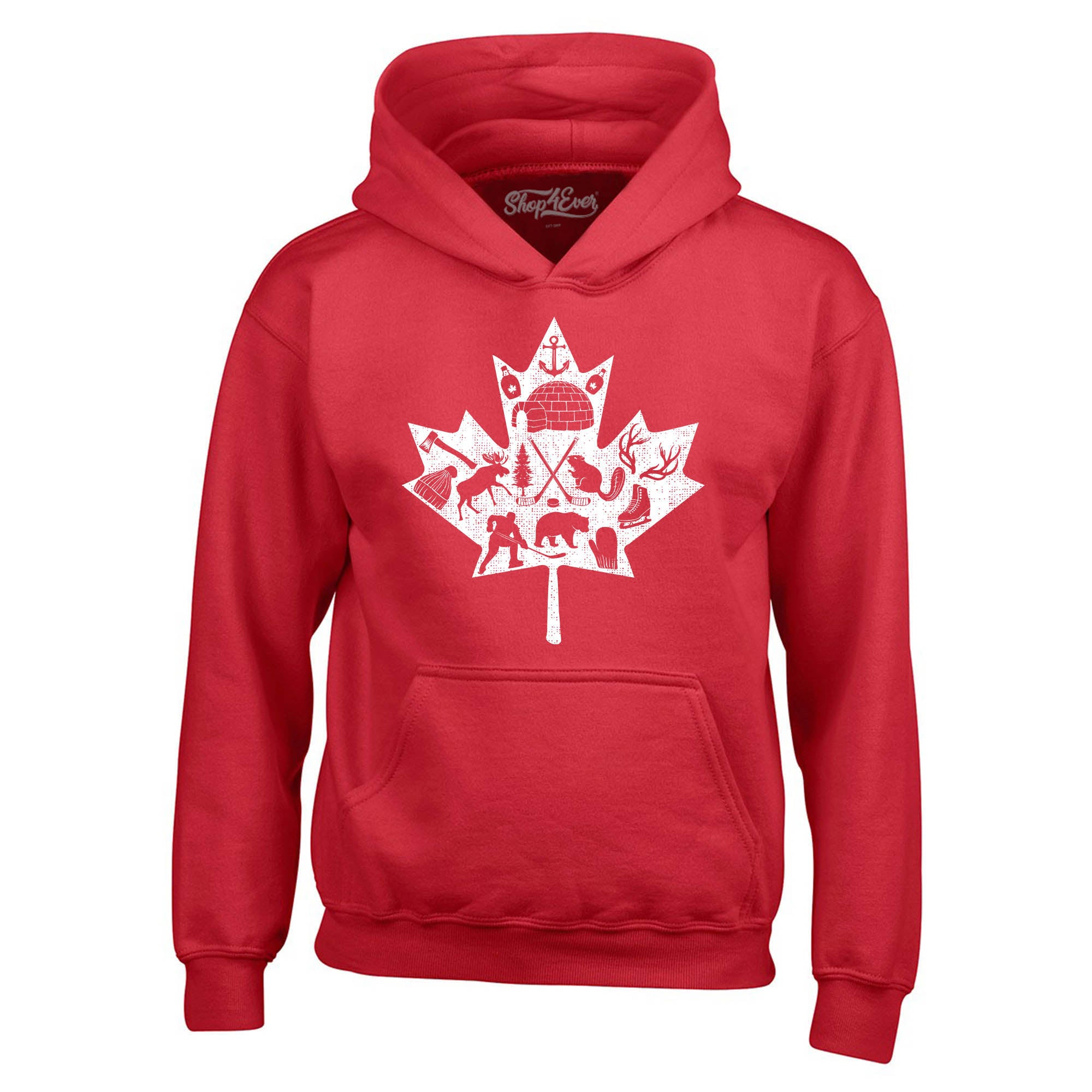 Canadian Winter Leaf Cloud Canada Symbols Hoodie Sweatshirts