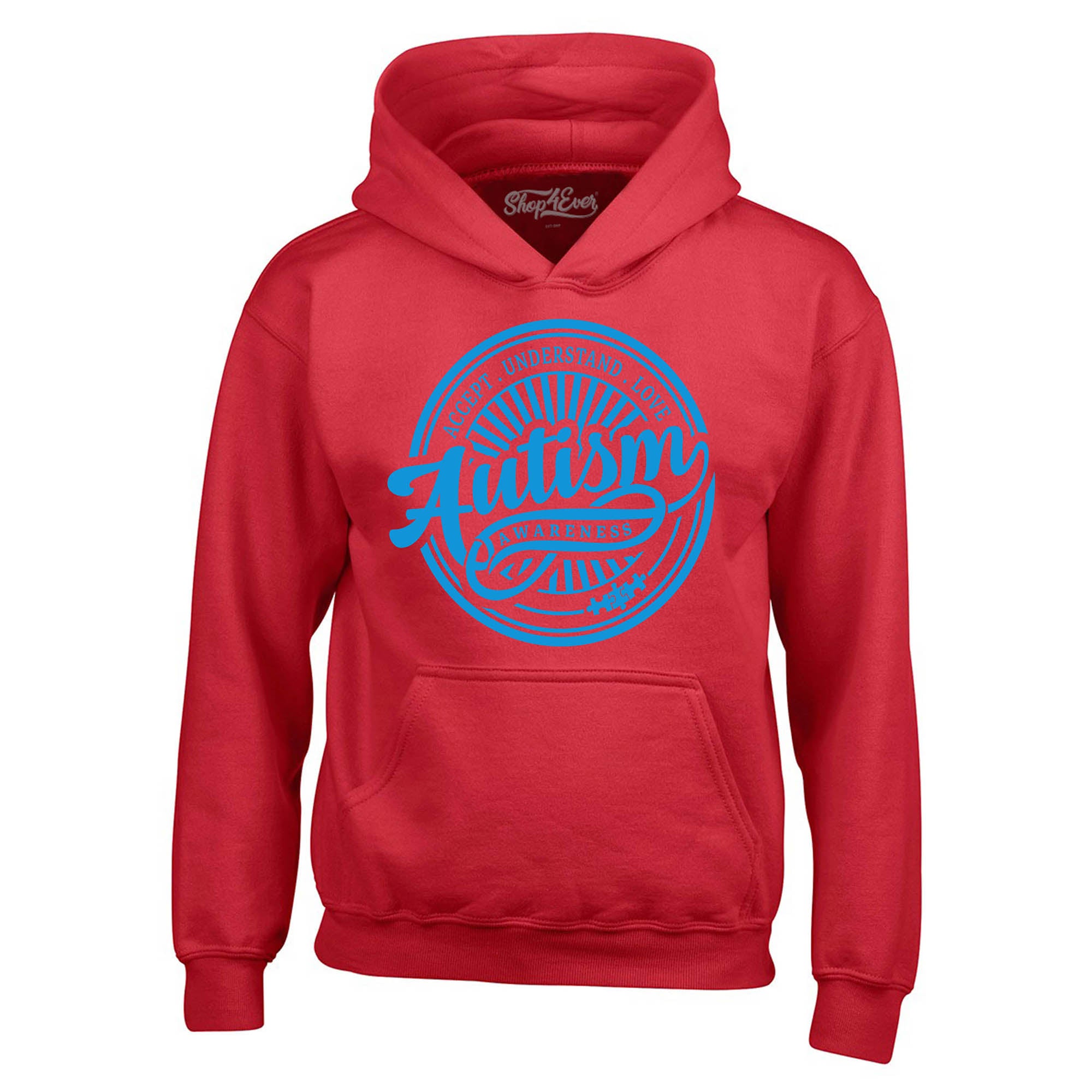 Autism Awareness Accept Understand Love Blue Circle Hoodie Sweatshirts