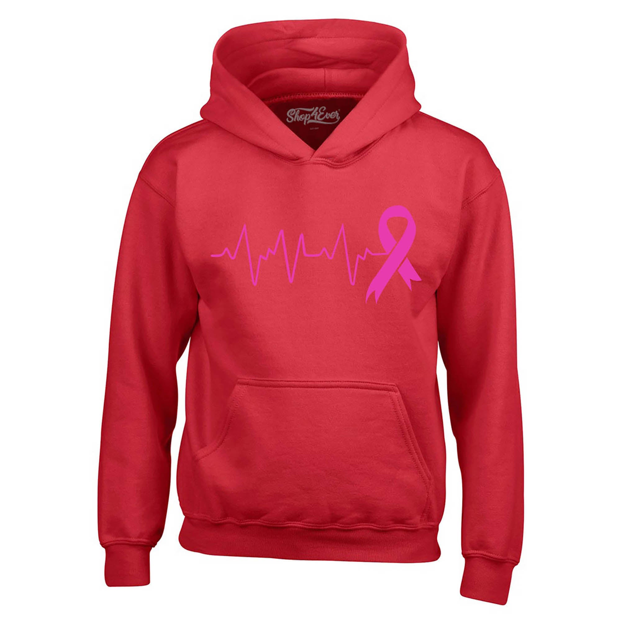 Heartbeat Pink Ribbon Breast Cancer Awareness Hoodie Sweatshirts