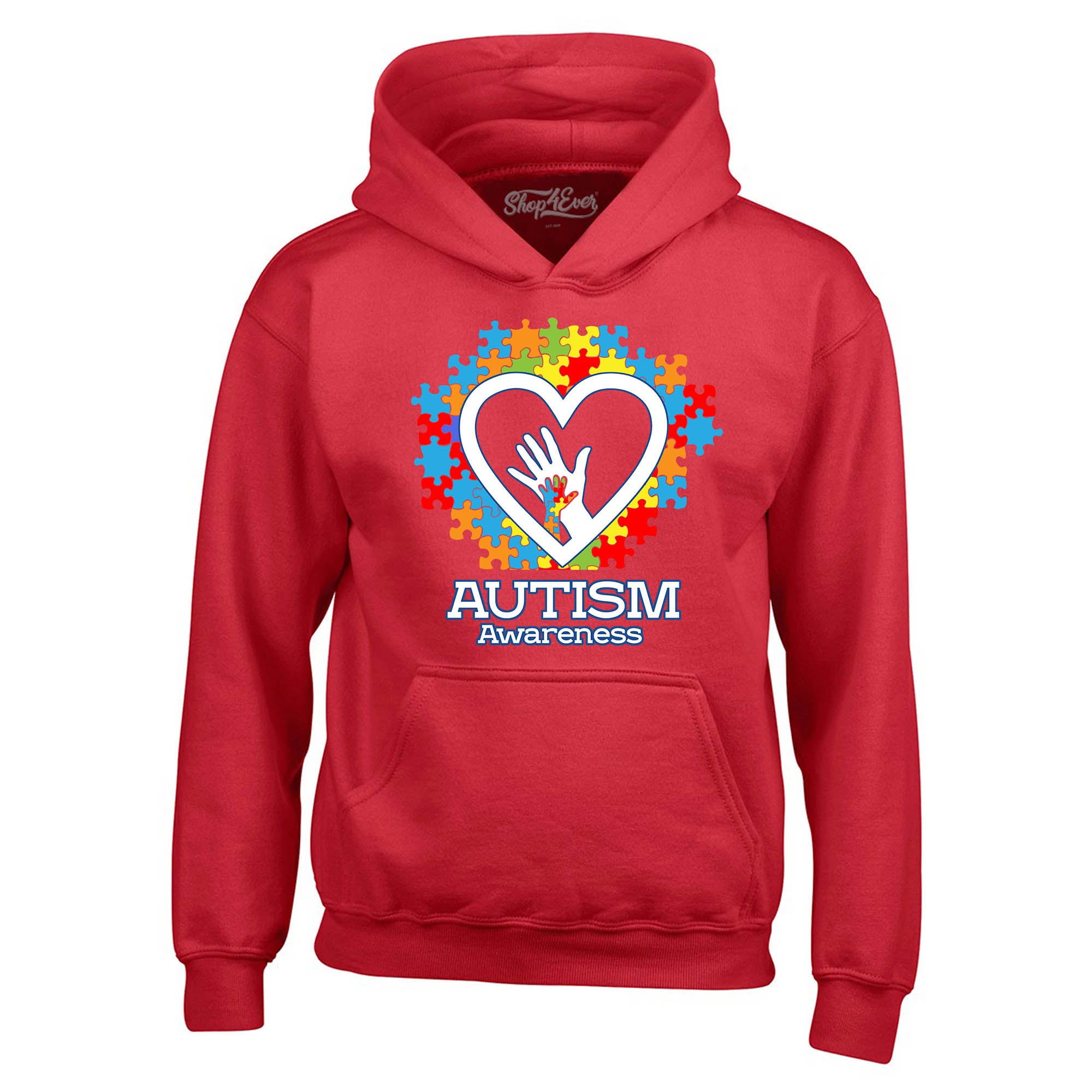 Autism Awareness Hands in Heart Hoodie Sweatshirts