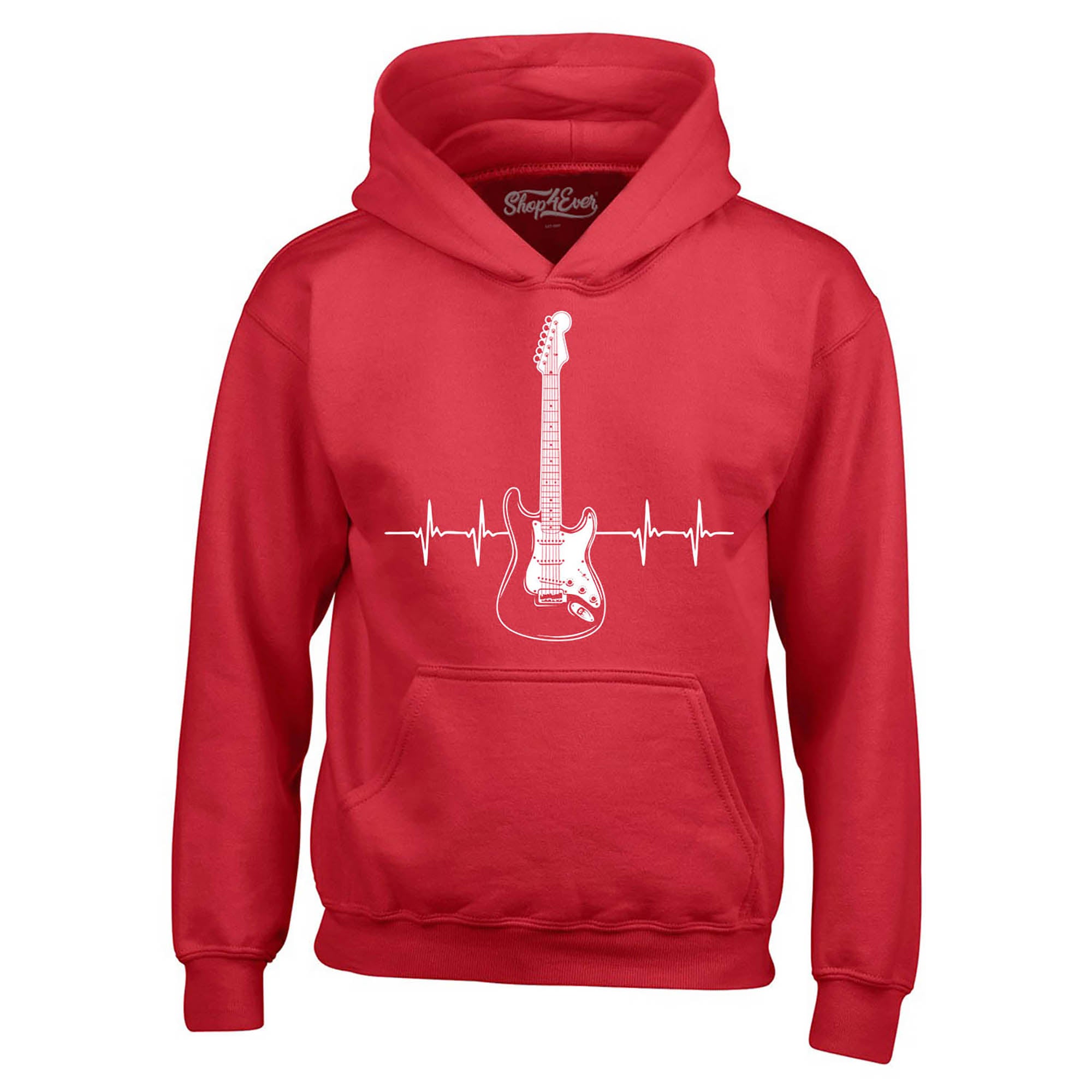 Electric Guitar Heartbeat Musician Hoodie Sweatshirts