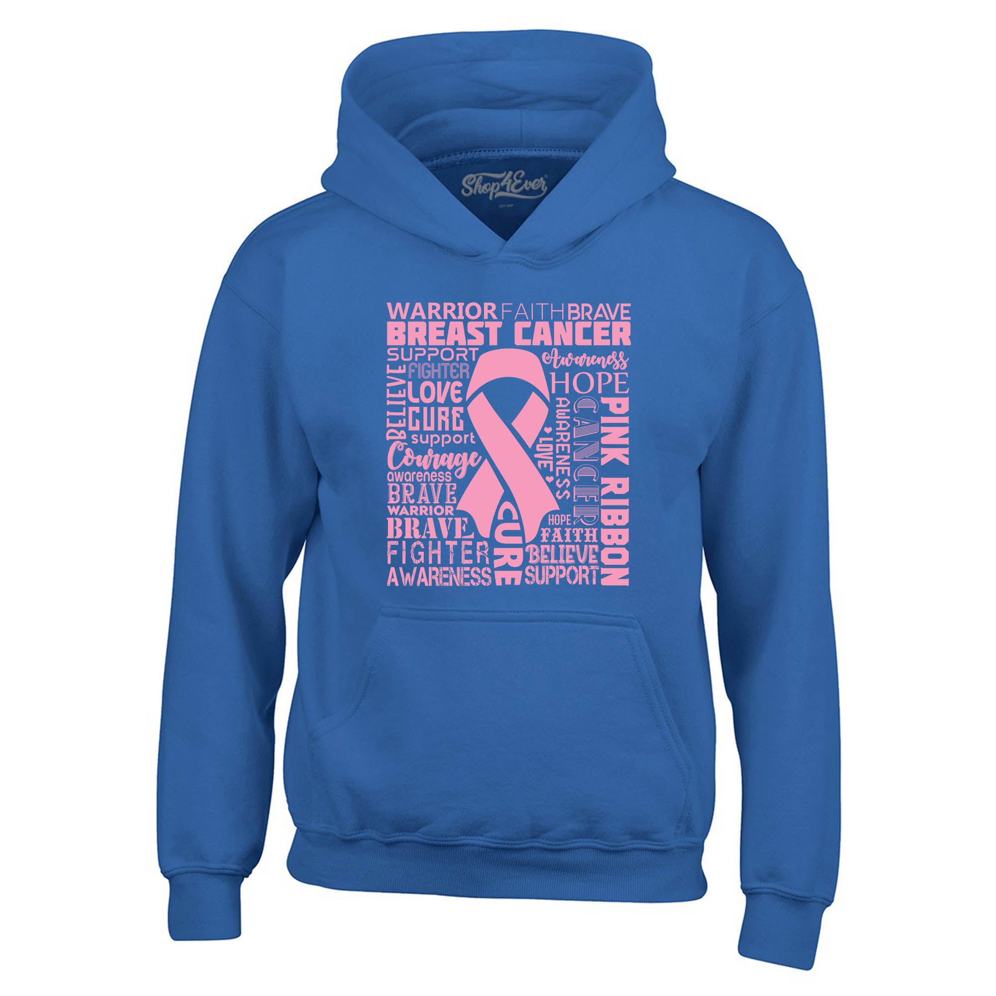 Breast Cancer Awareness Pink Ribbon Word Cloud Hoodie Sweatshirts
