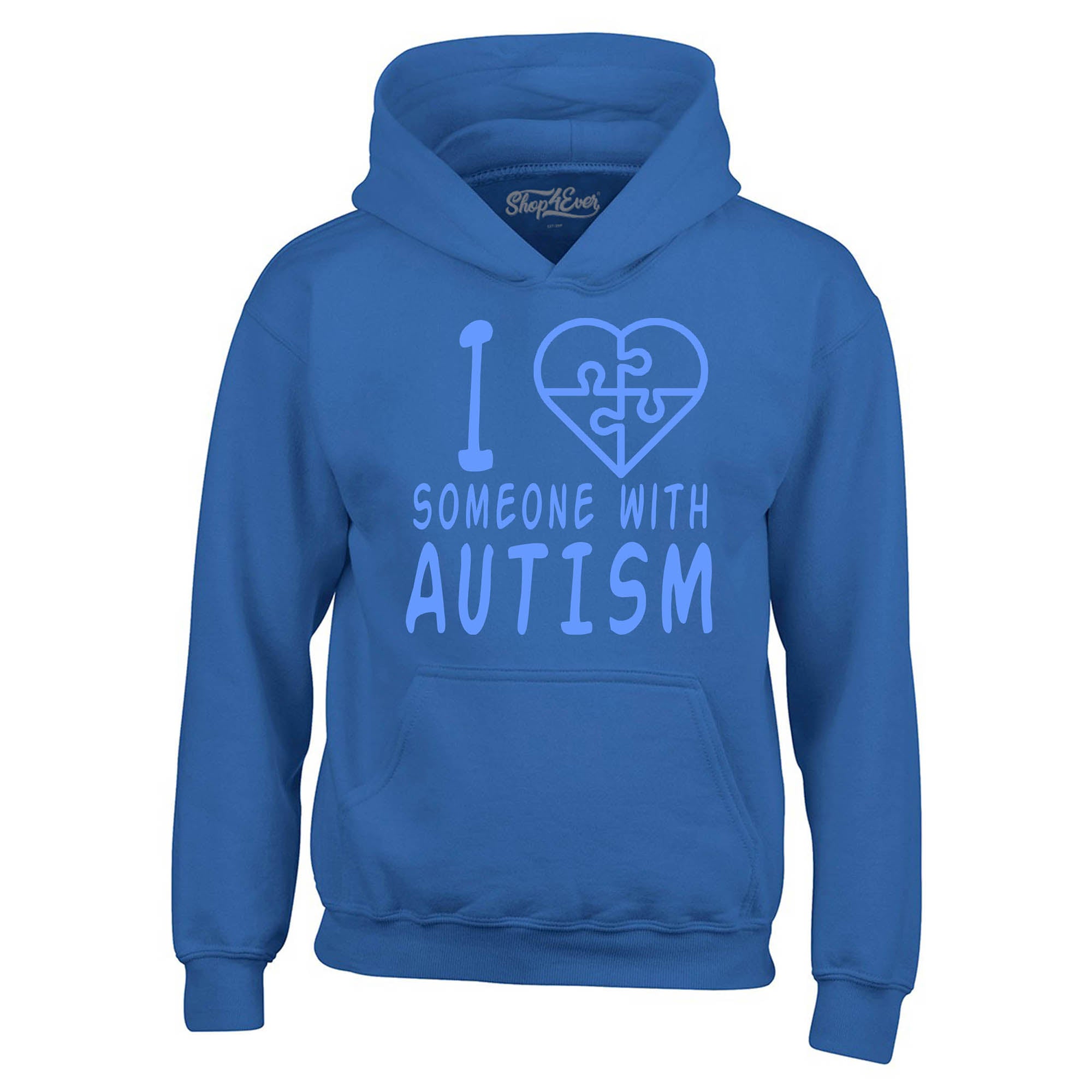 I Love Someone with Autism Blue Hoodies Autism Awareness Sweatshirts