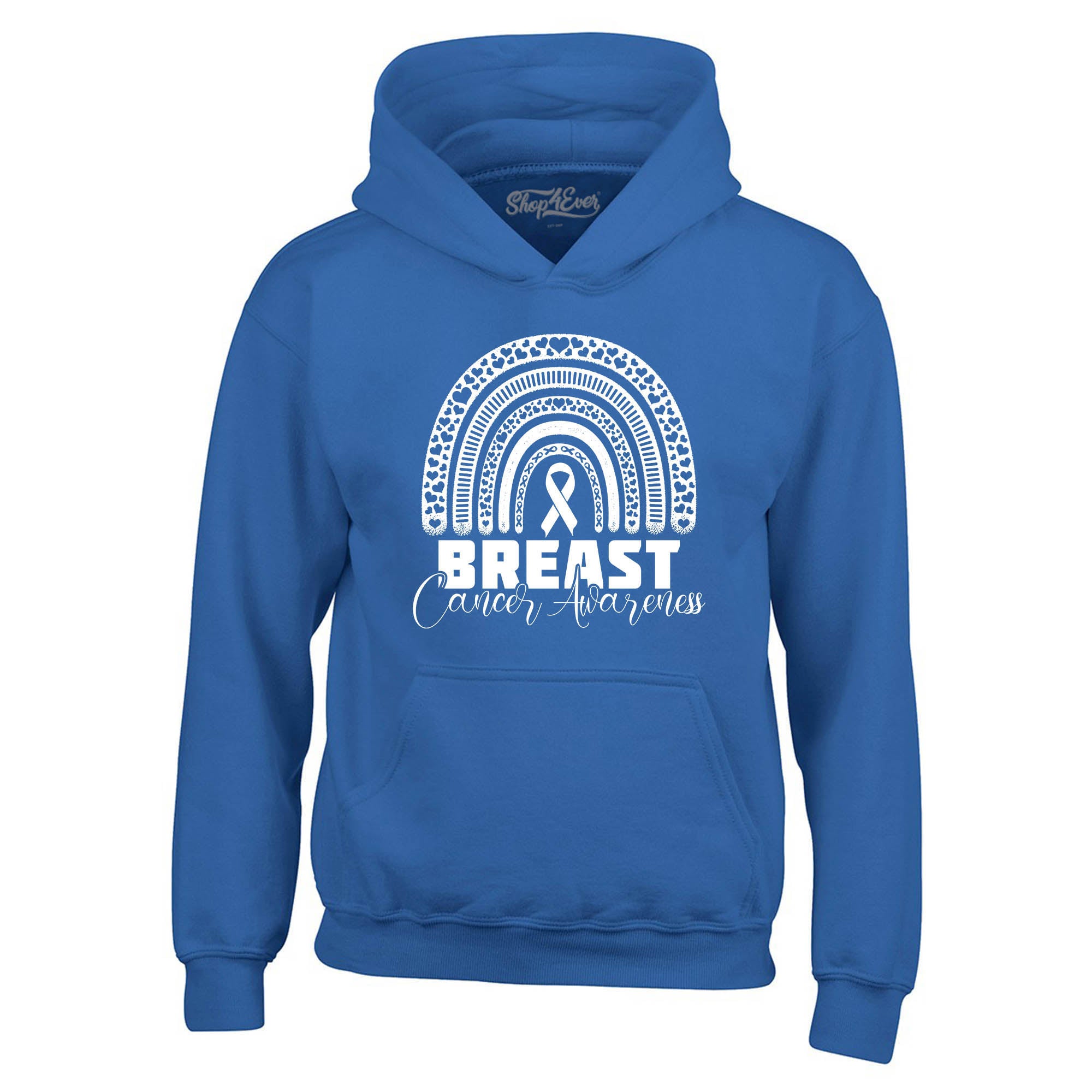 Breast Cancer Awareness Rainbow White Hoodie Sweatshirts