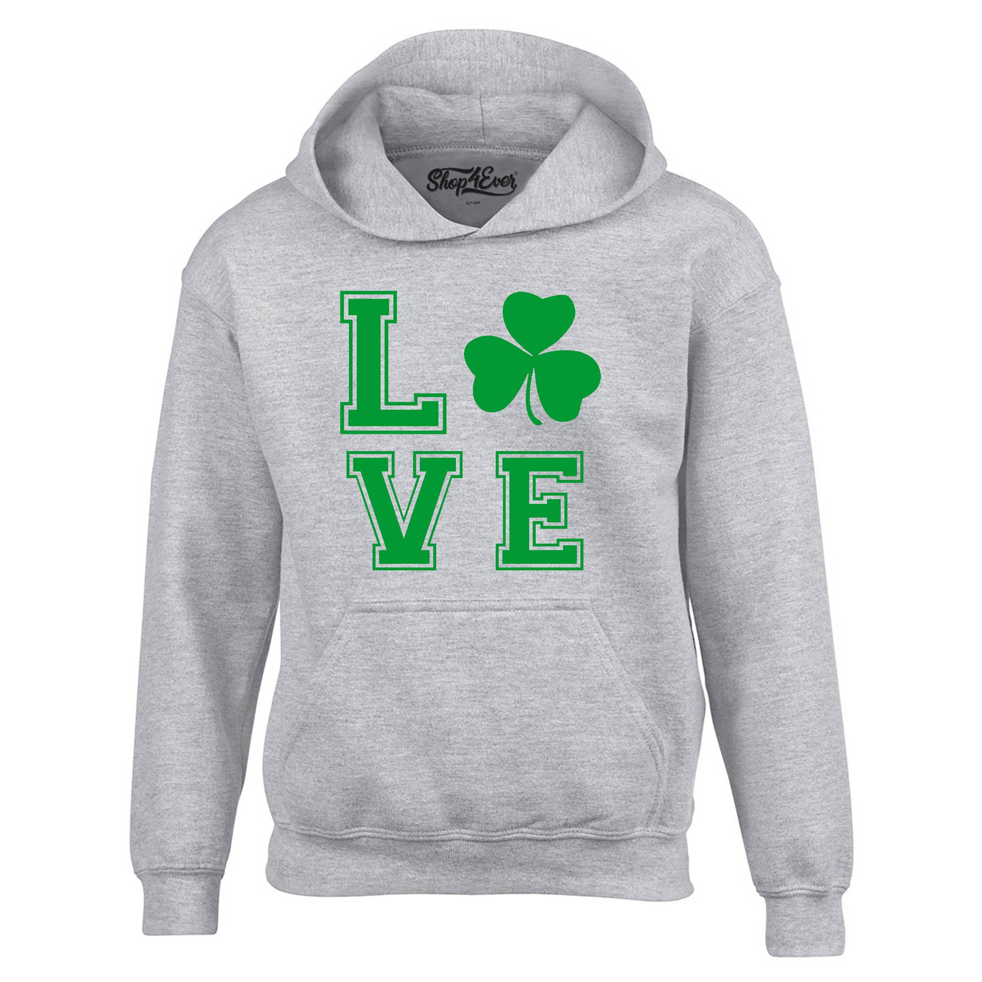 Green Shamrock Love Hoodies St. Patrick's Day Sweatshirts