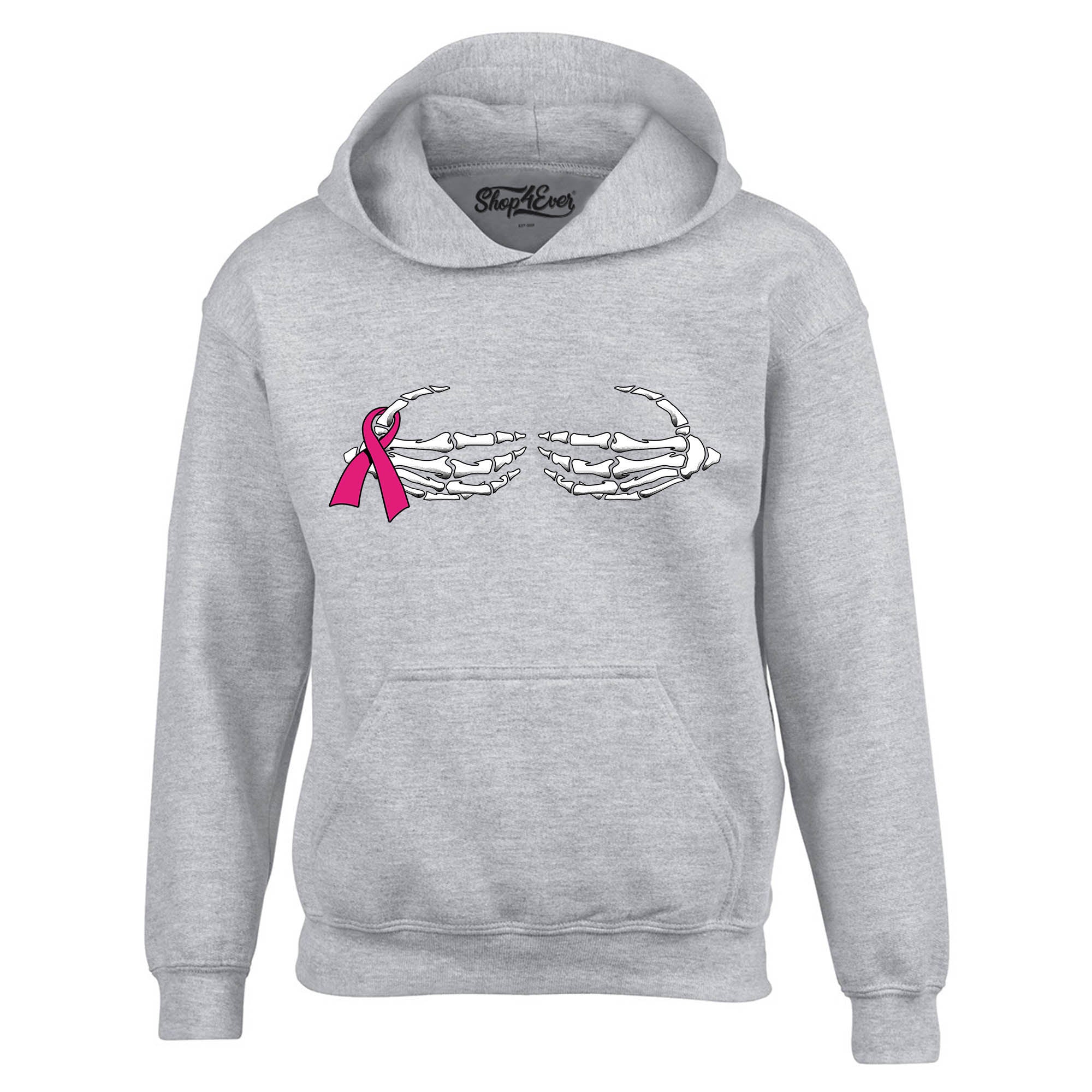 Skeleton Hands Hoodies Breast Cancer Awareness Sweatshirts