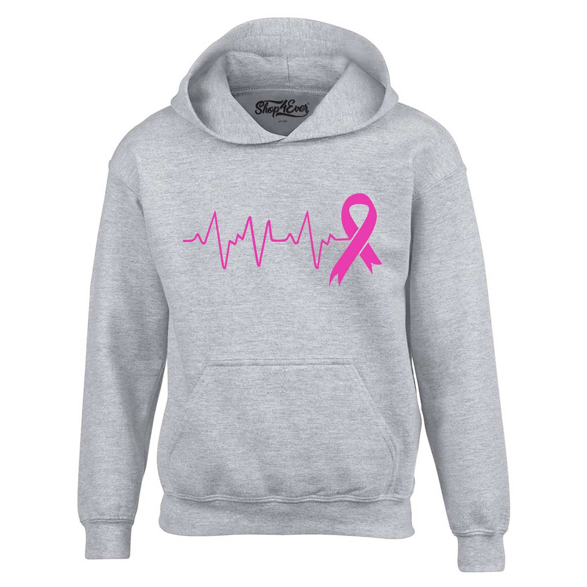 Heartbeat Pink Ribbon Breast Cancer Awareness Hoodie Sweatshirts