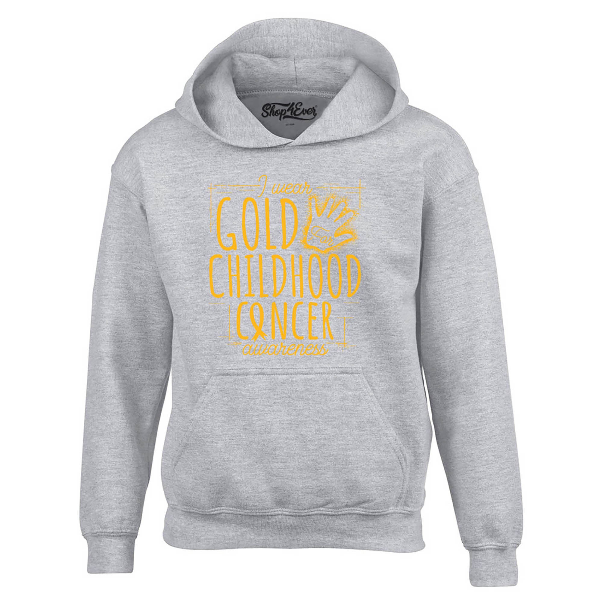 I Wear Gold for Childhood Cancer Awareness Hoodie Sweatshirts