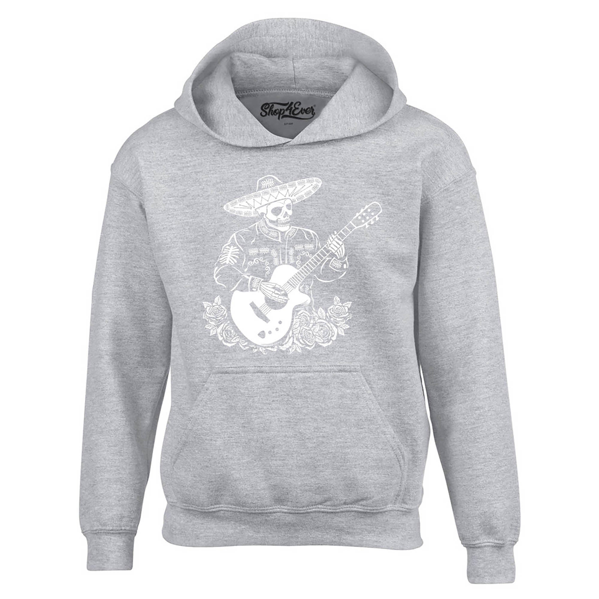 Mariachi Skeleton Playing Guitar Day of the Dead Hoodie Sweatshirts