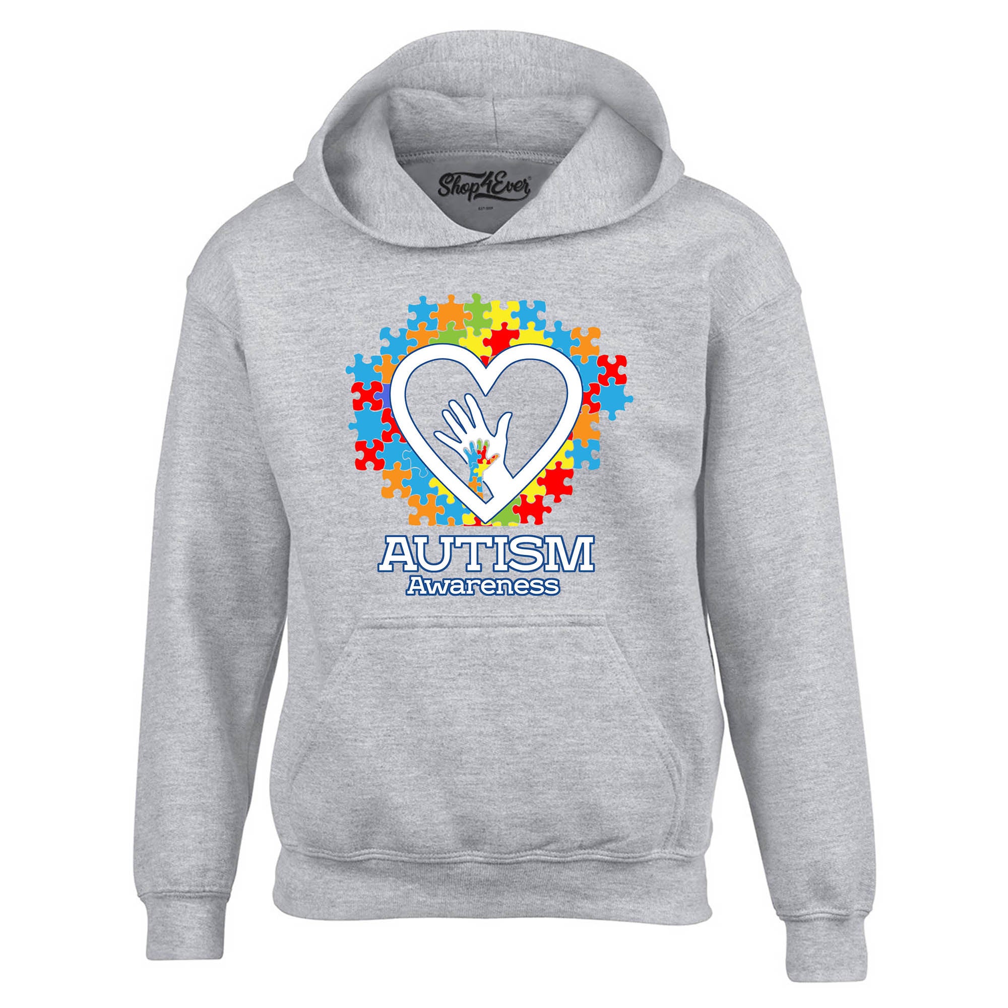 Autism Awareness Hands in Heart Hoodie Sweatshirts