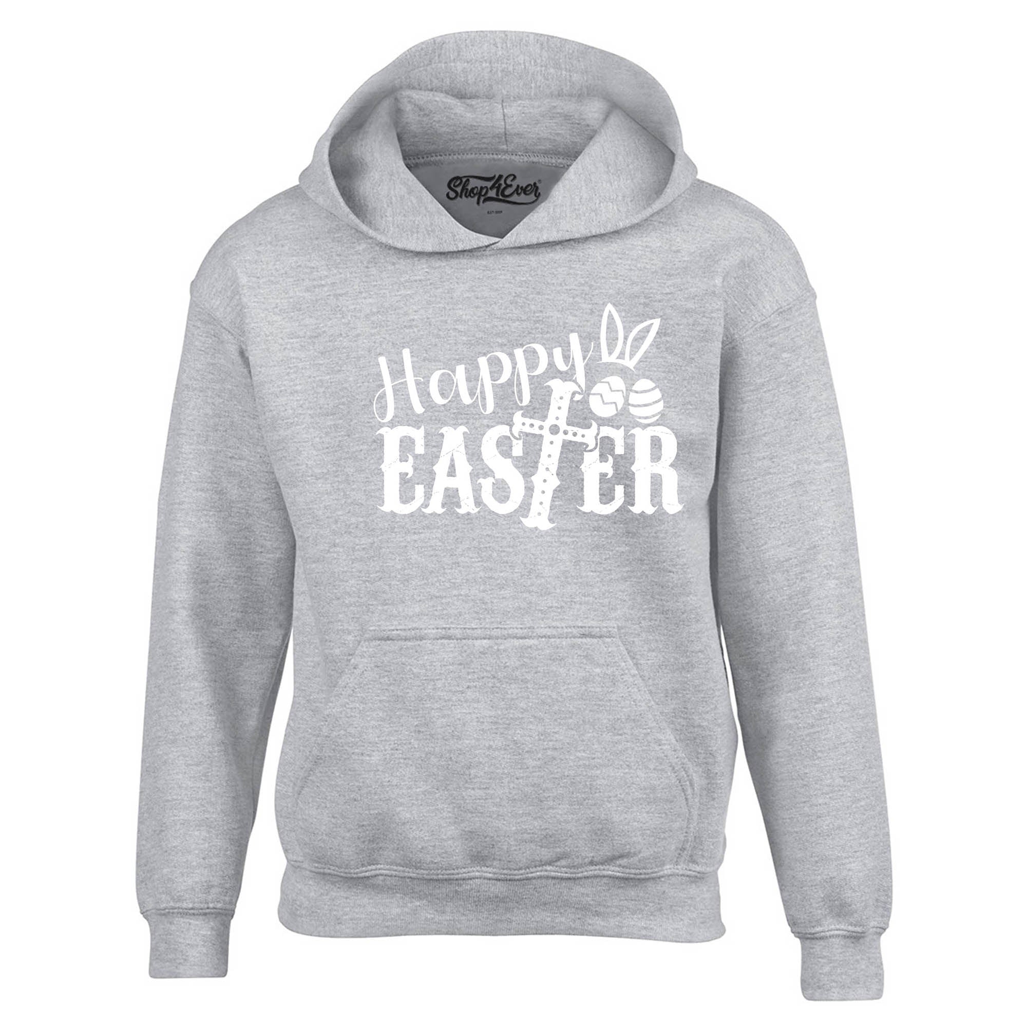 Happy Easter with Cross Hoodie Sweatshirts