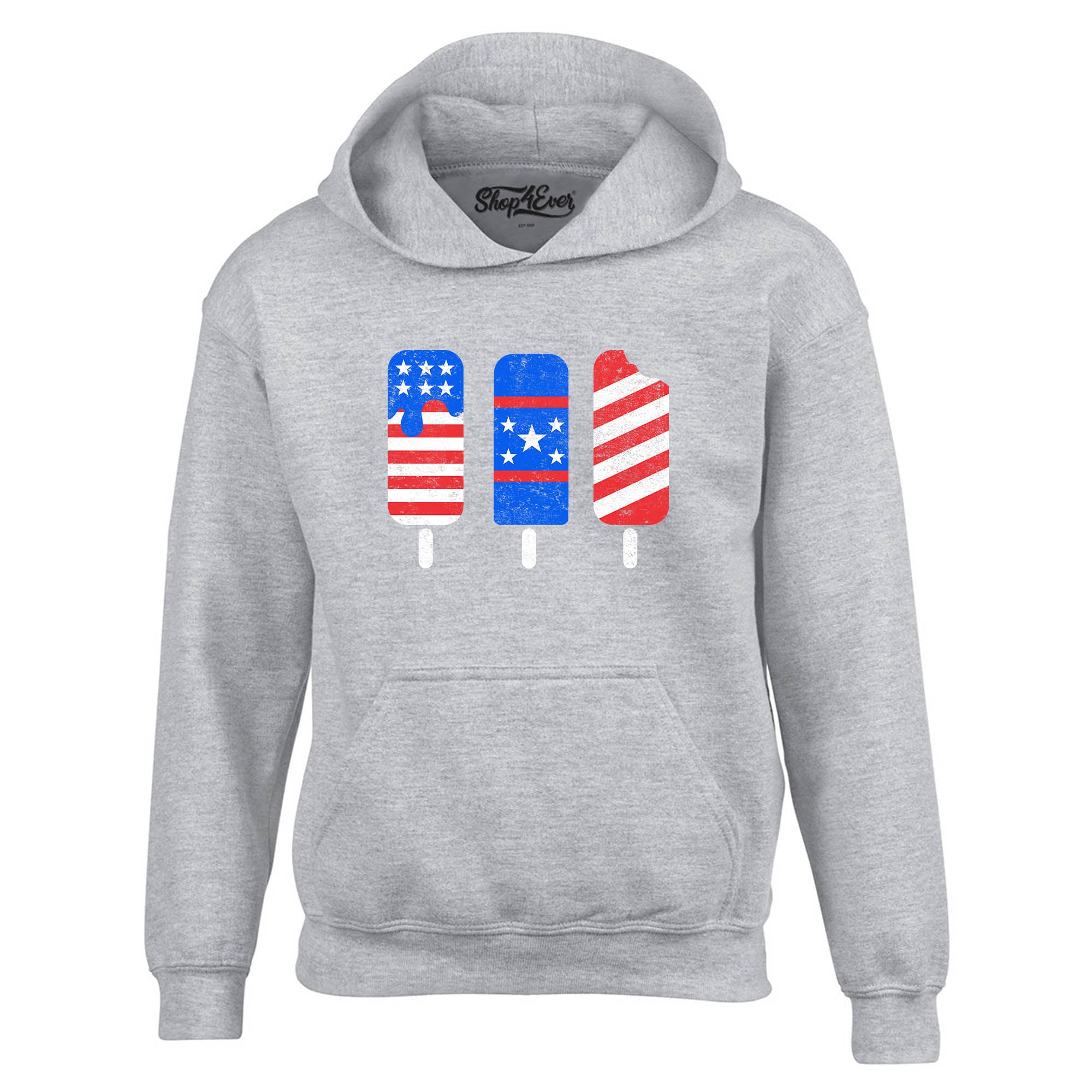 Patriotic Popsicles Ice Cream 4th of July Hoodie Sweatshirts