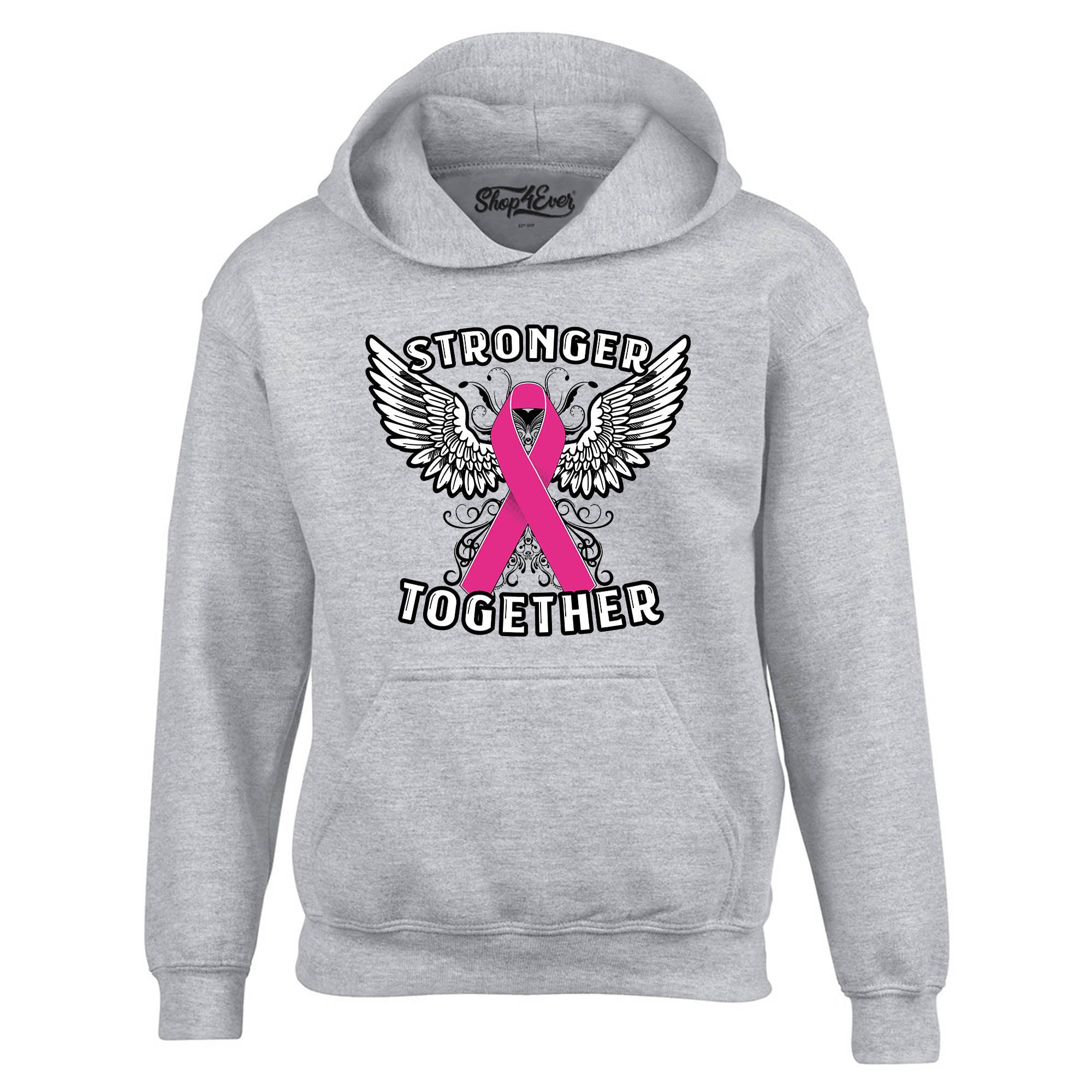 Stronger Together Breast Cancer Ribbon Awareness Hoodie Sweatshirts