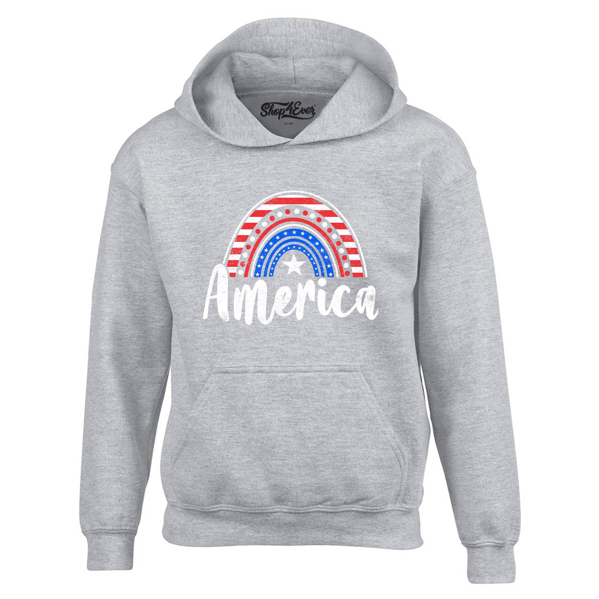 America Patriotic Rainbow 4th of July Hoodie Sweatshirts