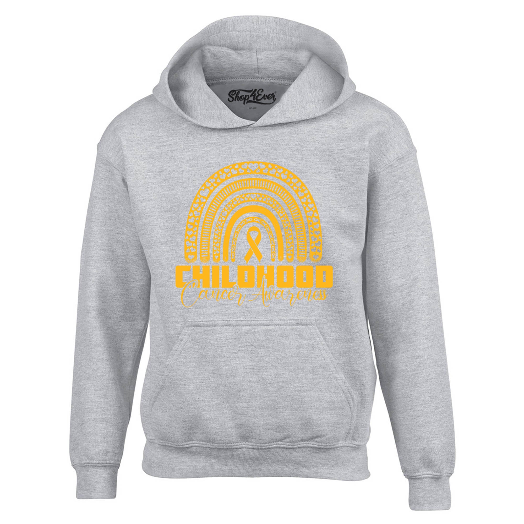 Childhood Cancer Awareness Gold Rainbow Hoodie Sweatshirts