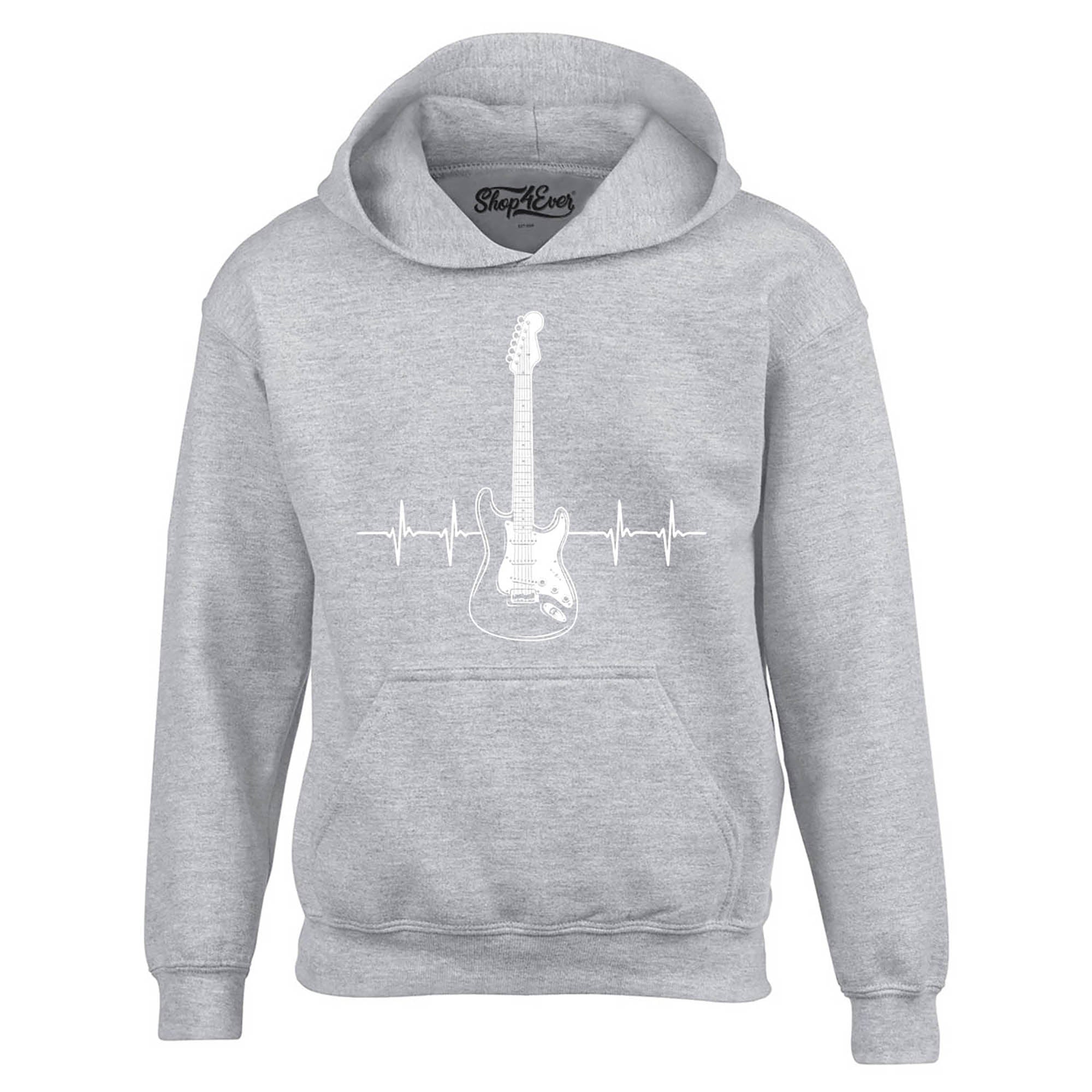 Electric Guitar Heartbeat Musician Hoodie Sweatshirts