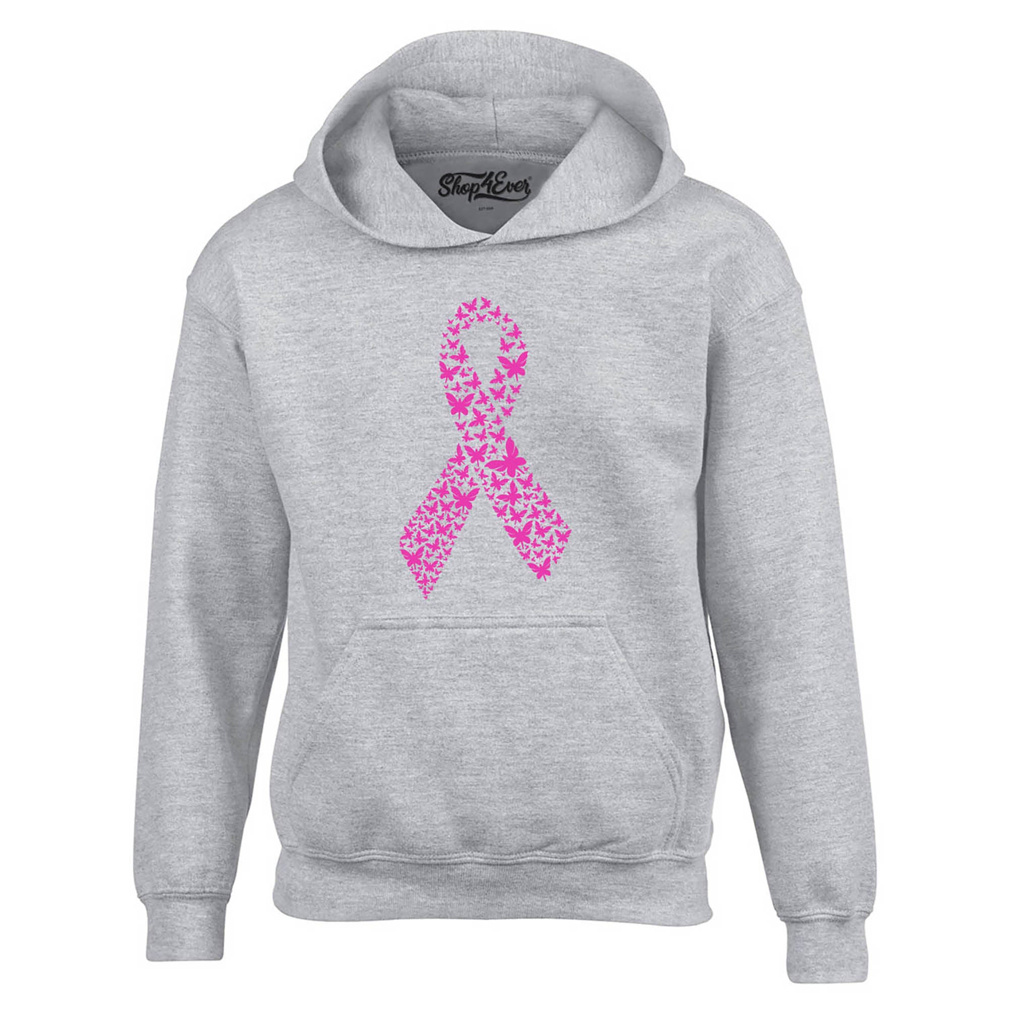 Pink Butterfly Ribbon Breast Cancer Awareness Hoodie Sweatshirts