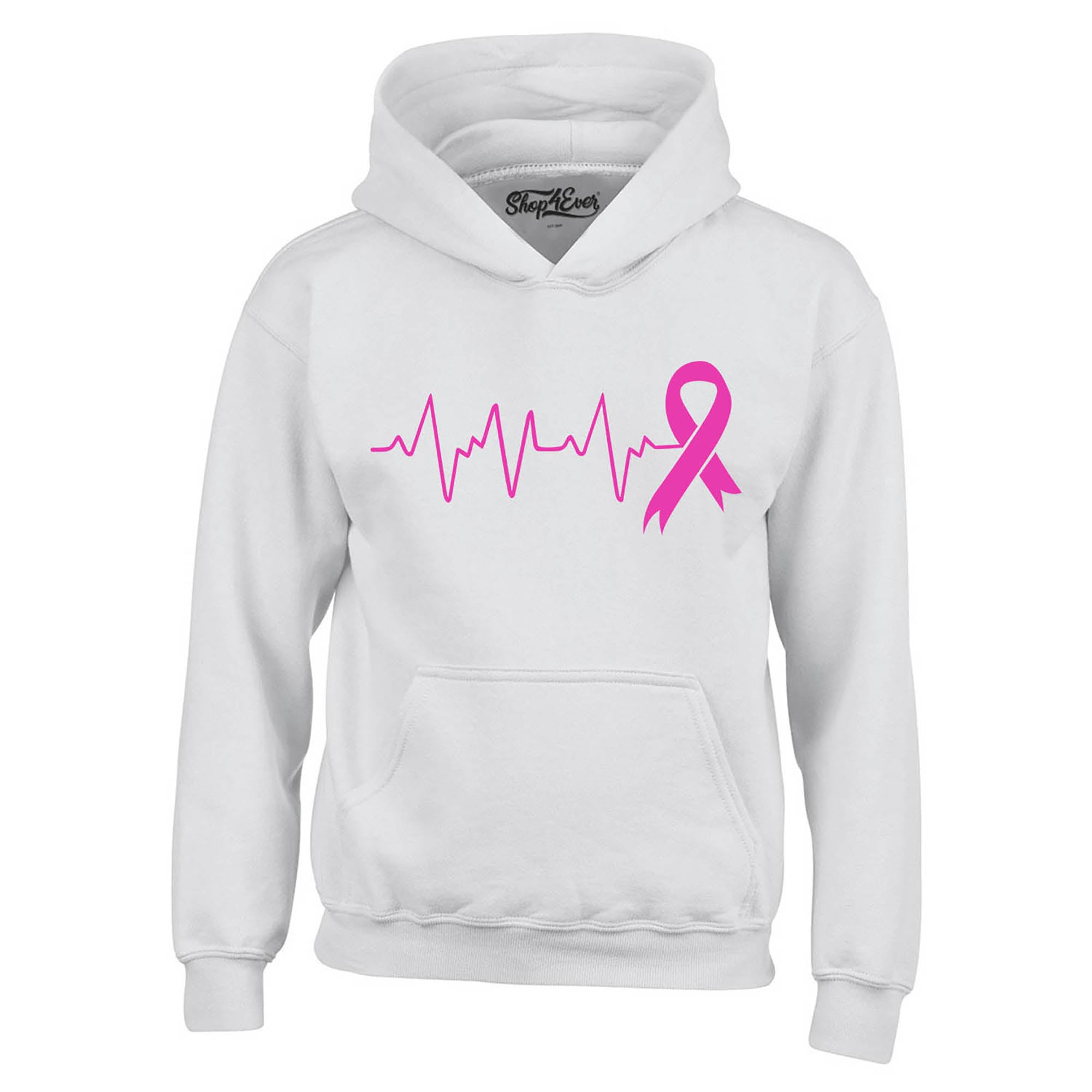 Heartbeat Pink Ribbon Breast Cancer Awareness Hoodie Sweatshirts