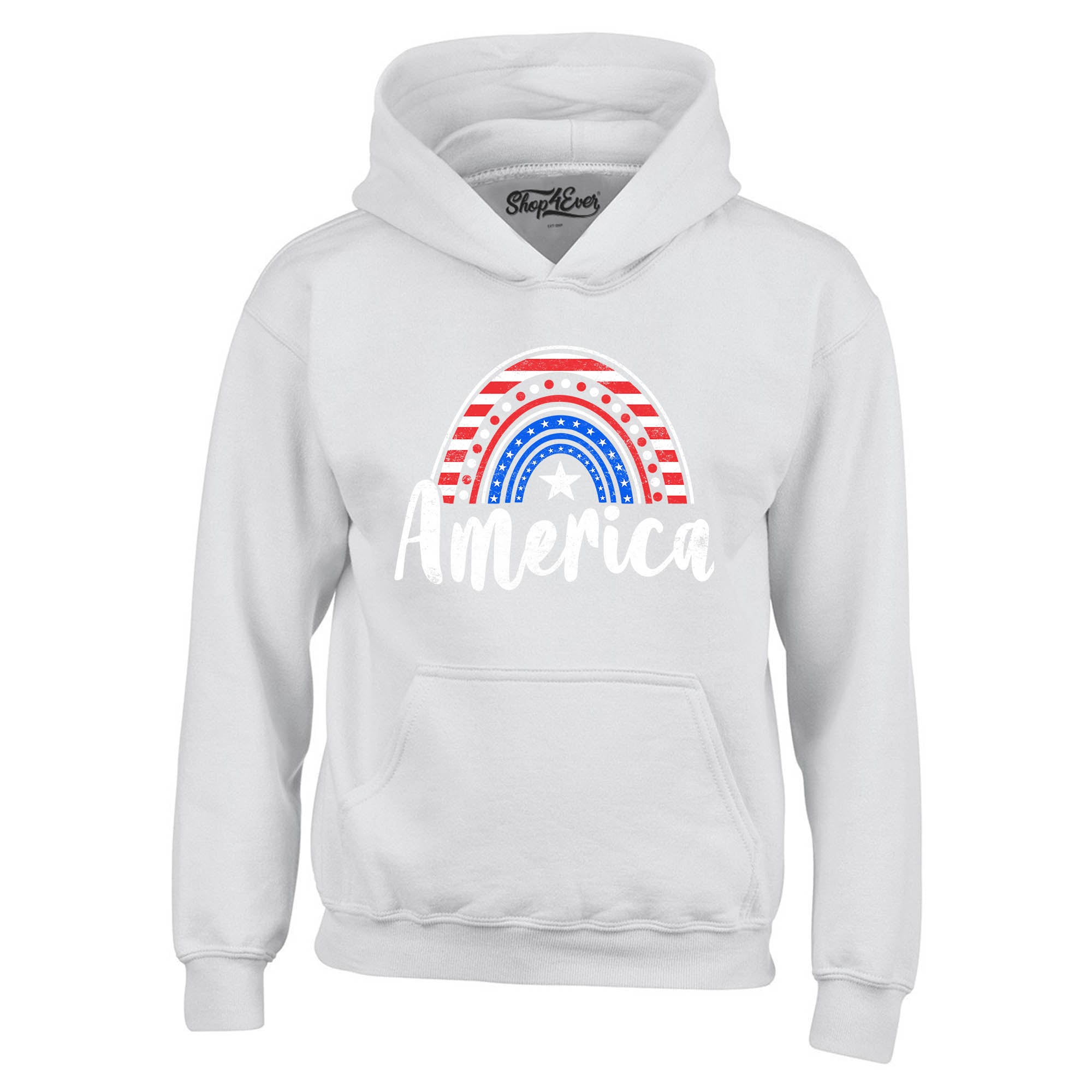 America Patriotic Rainbow 4th of July Hoodie Sweatshirts