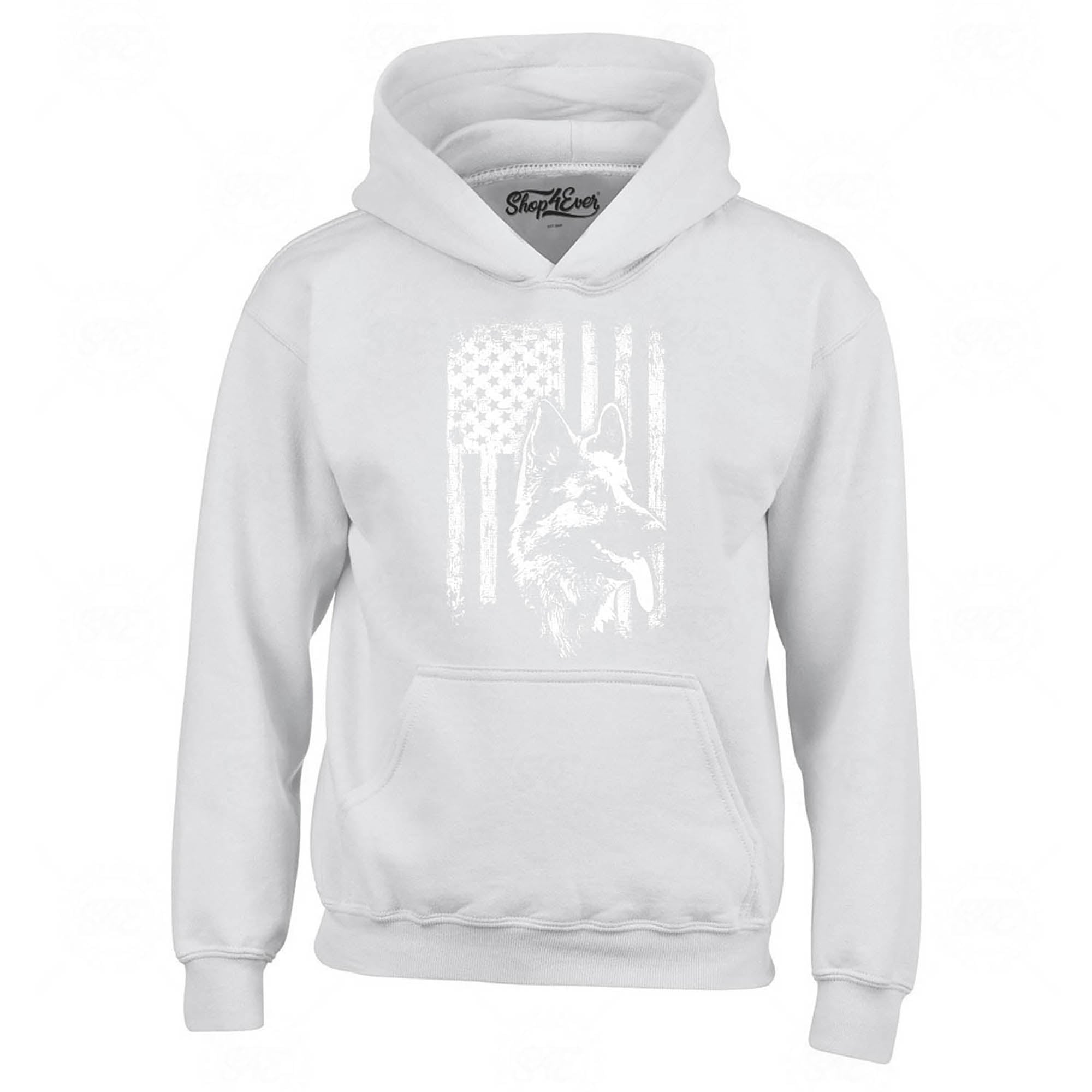 German Shepherd American Flag Hoodie Sweatshirts