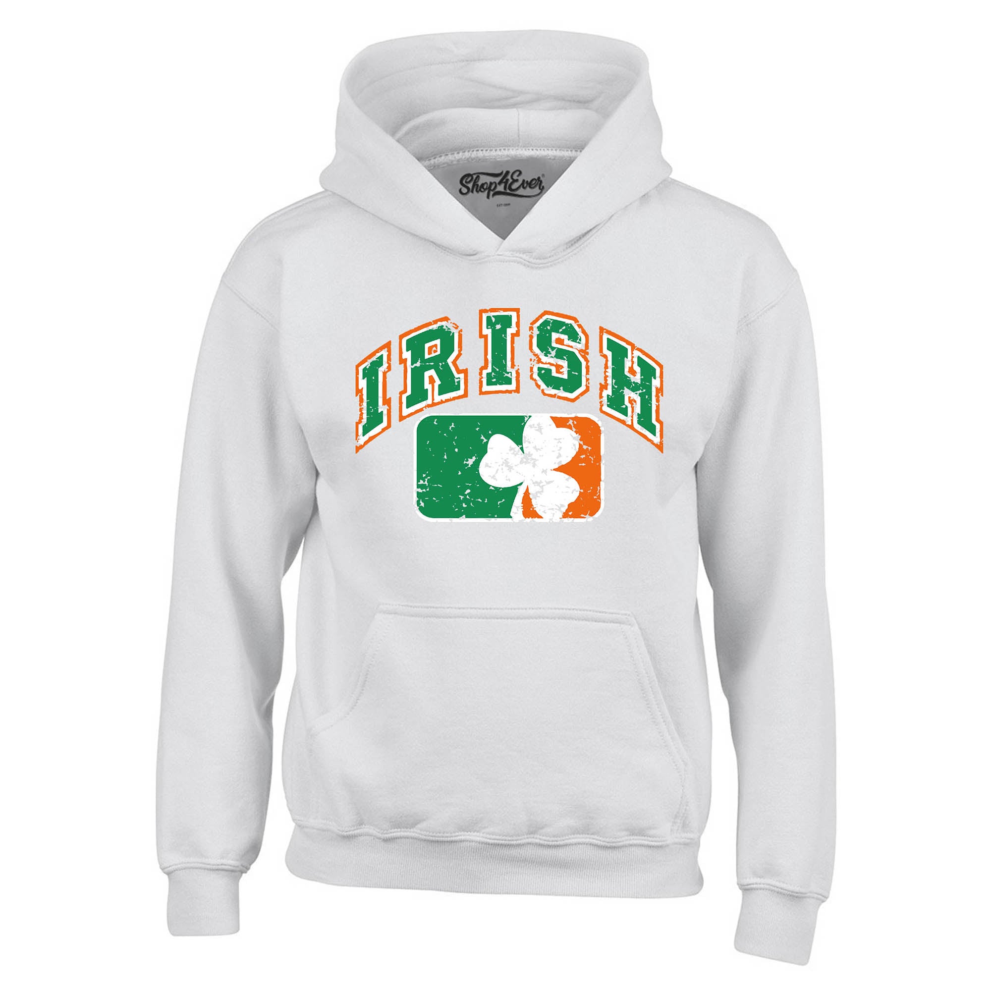 Vintage Irish Flag Shamrock Hoodies Saint Patrick's Day Sweatshirts
