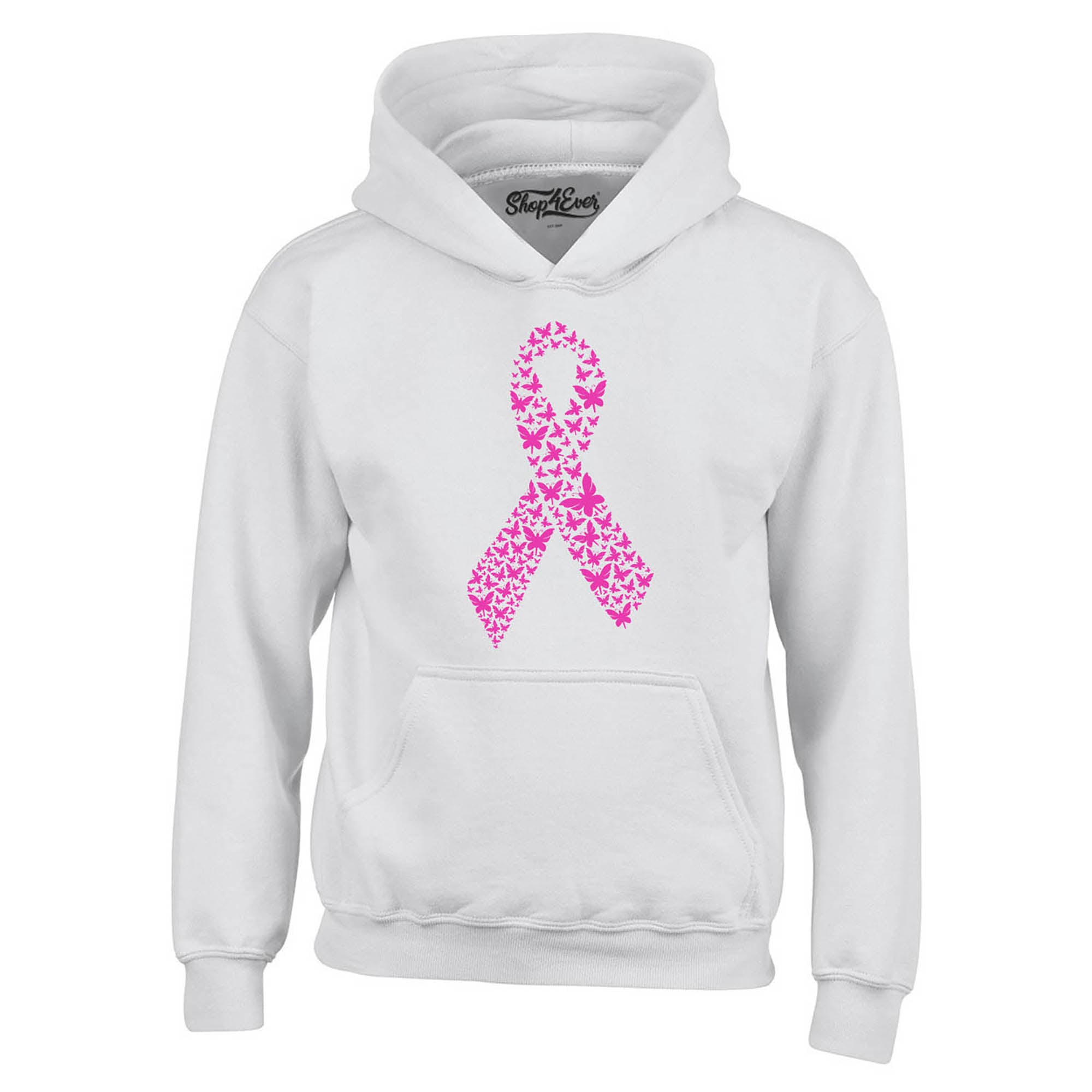 Pink Butterfly Ribbon Breast Cancer Awareness Hoodie Sweatshirts